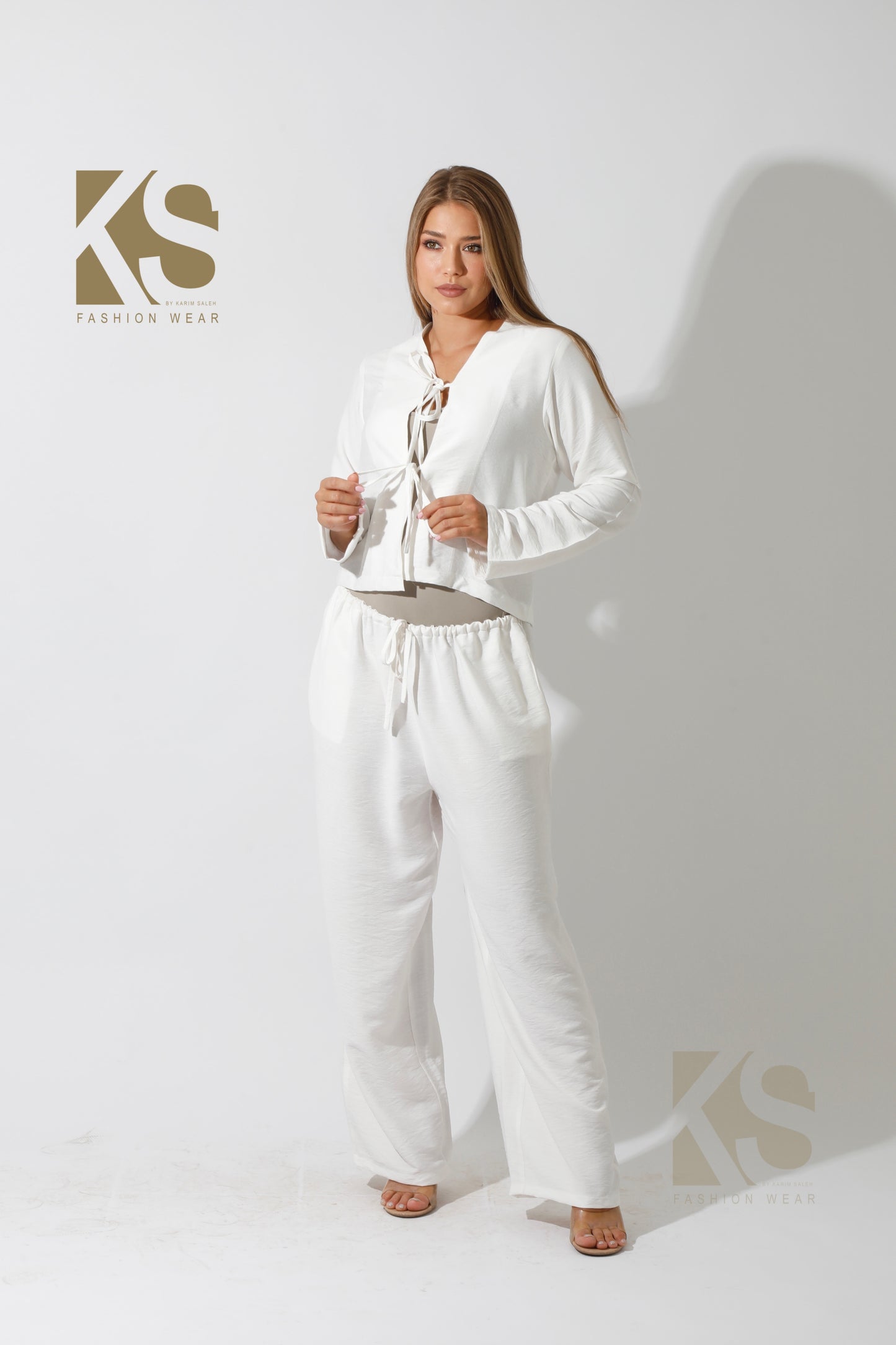 Co-Ord Lose Tied Pants - White