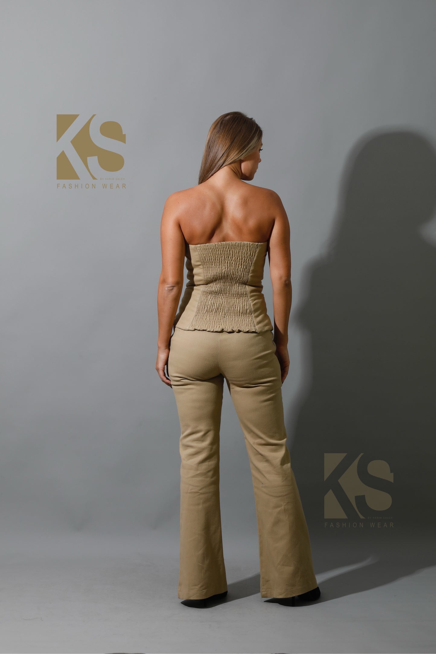 Co-Ord BootCut Pants - Beig