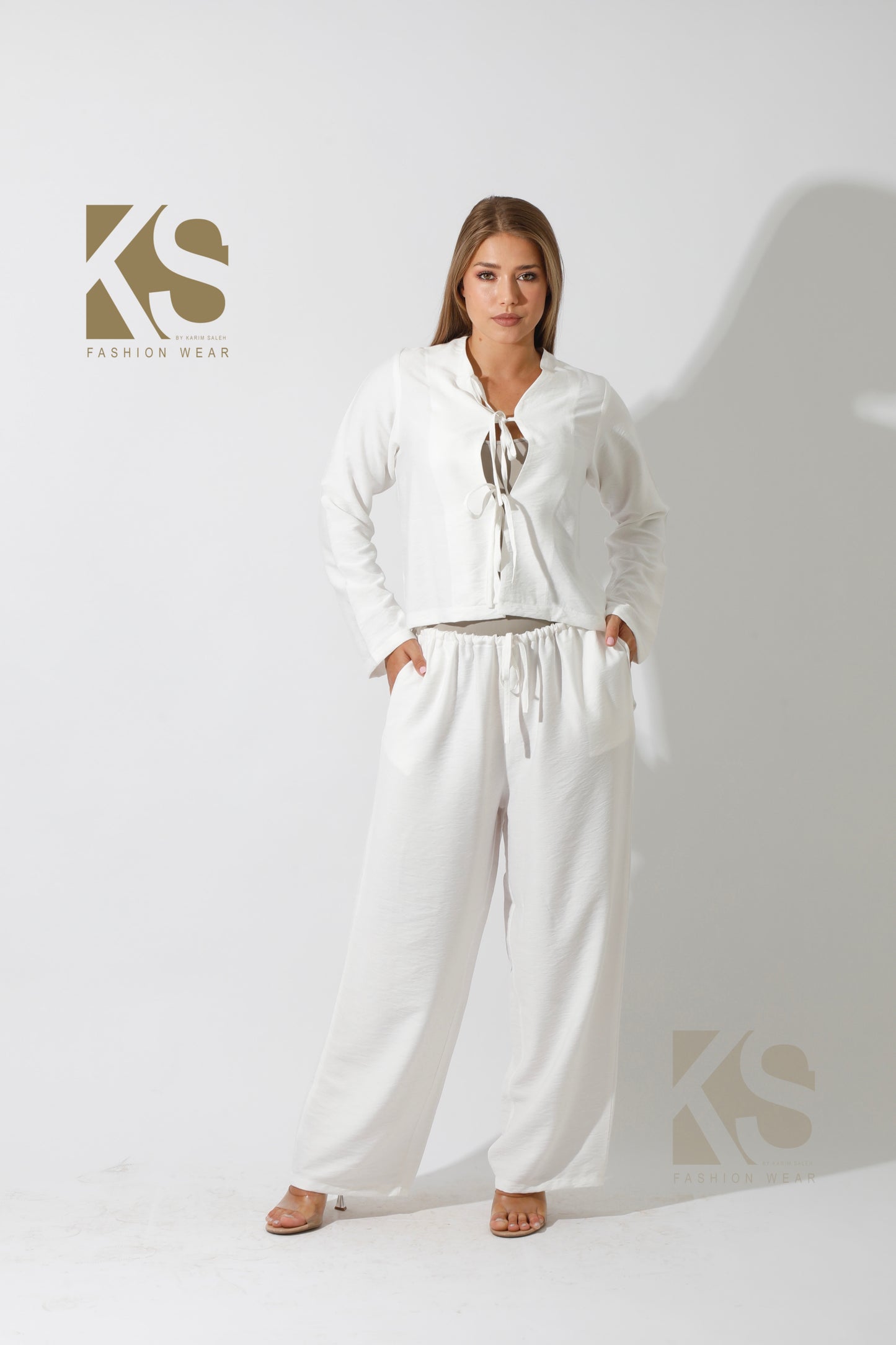 Co-Ord Lose Tied Pants - White