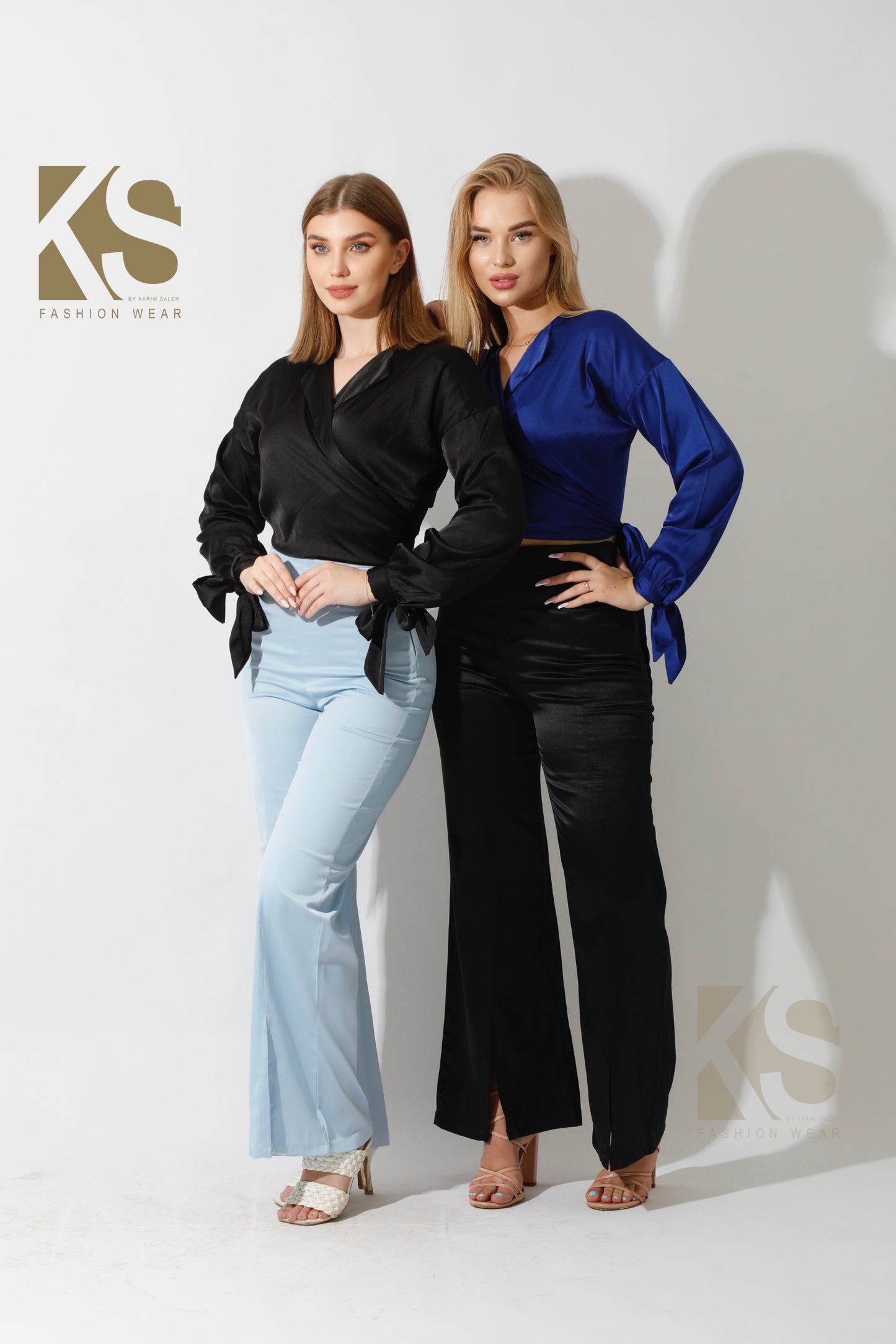 Wrap Tie Blouse - Black
