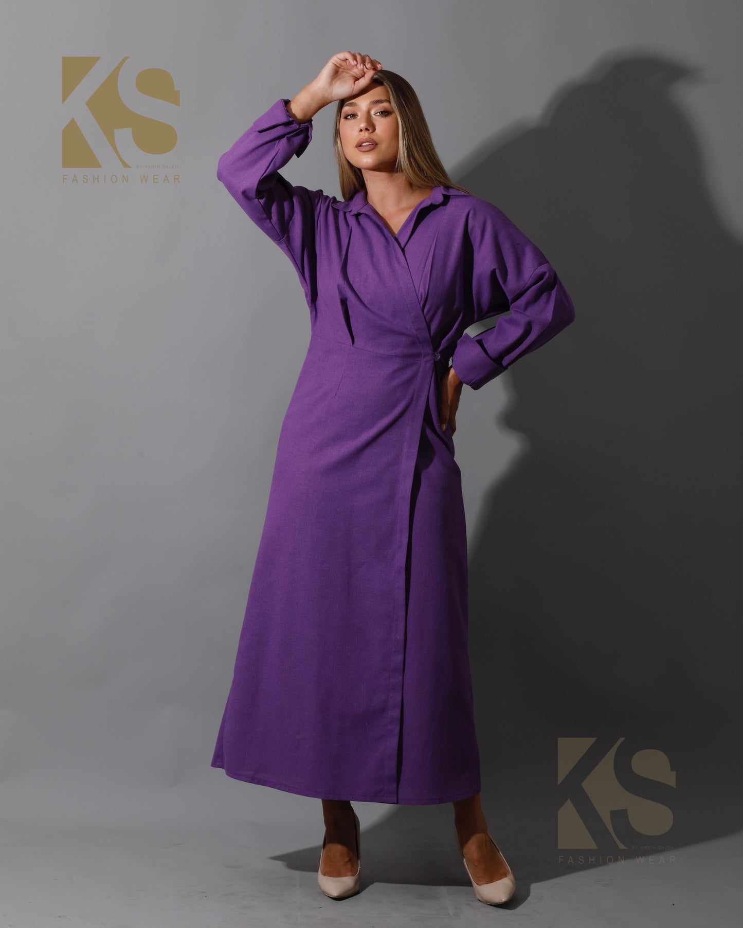 Wrapped Maxi Dress - Purple