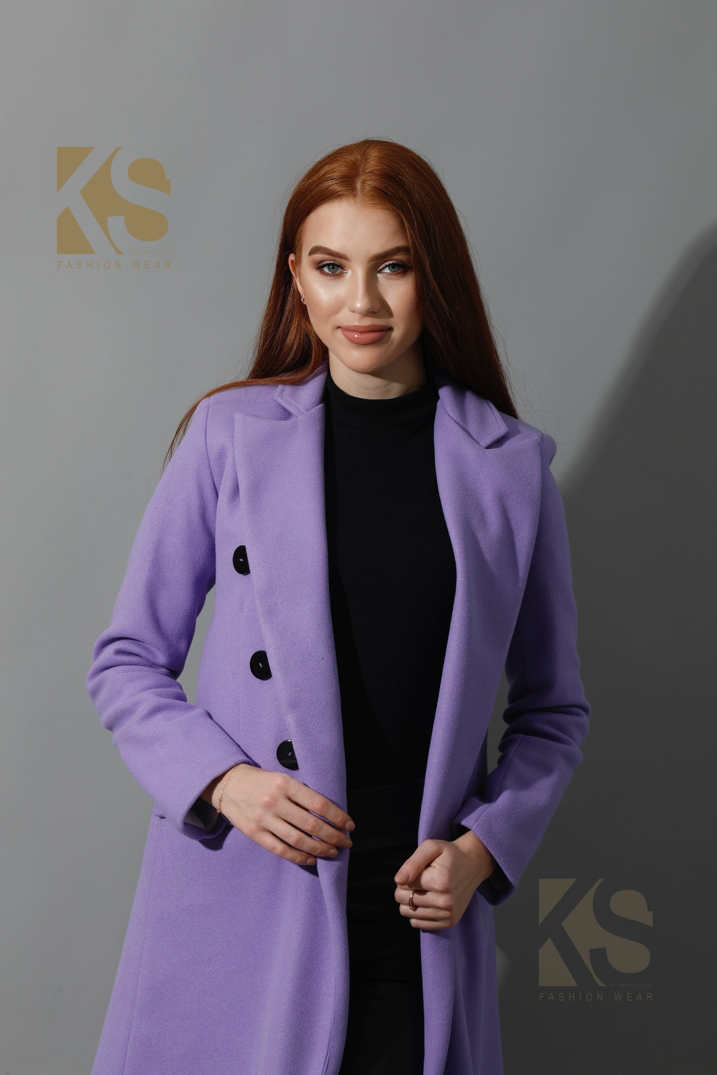 Front Open Coat - Lavender
