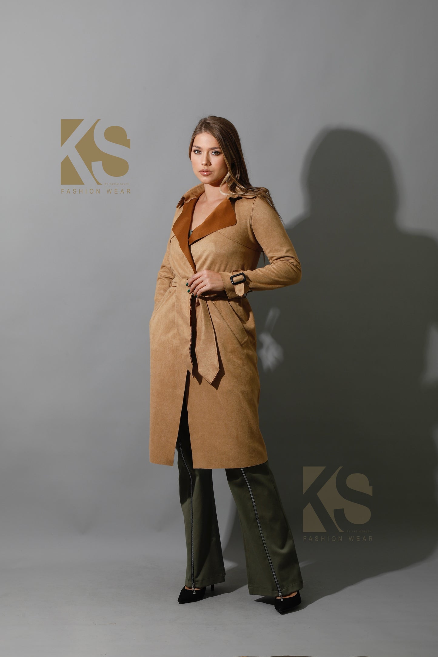 Wrap Trench Cardigan - Camel