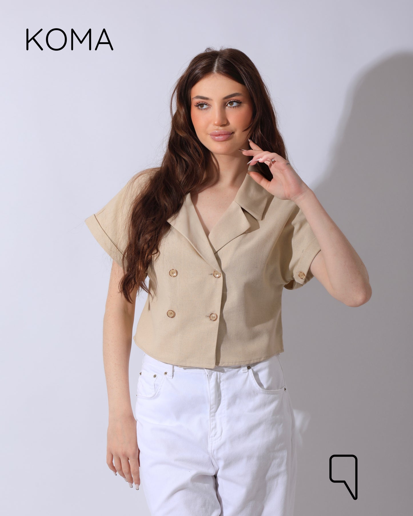 Mira Crossover Short Shirt - White