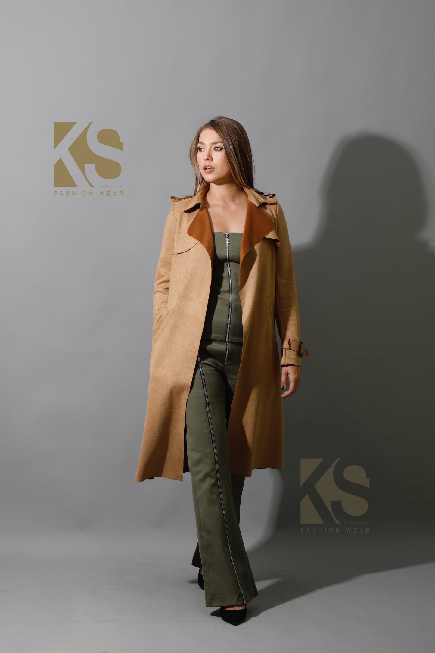 Wrap Trench Cardigan - Camel
