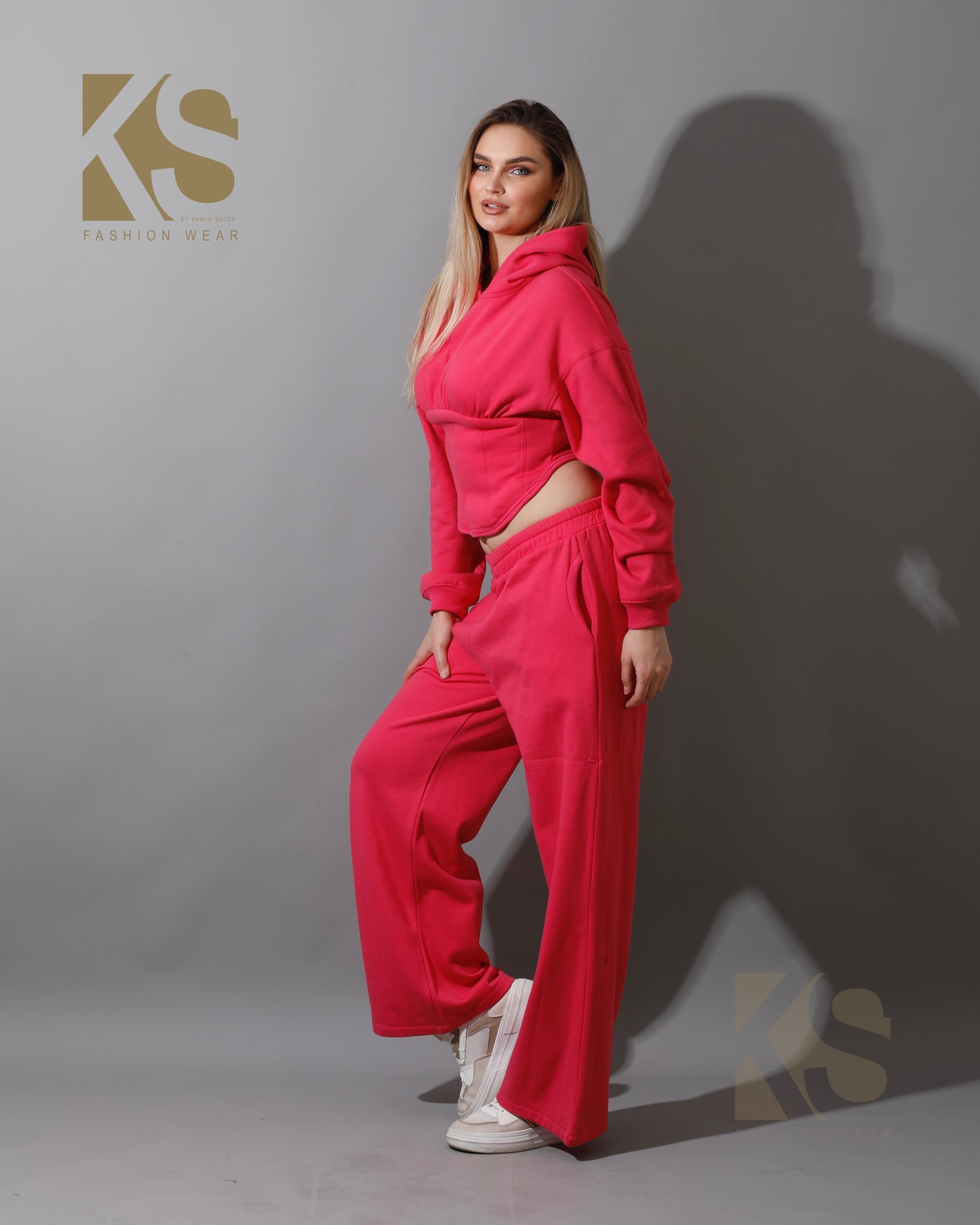 Corset Hoodie & Pants Set - Barbie Pink