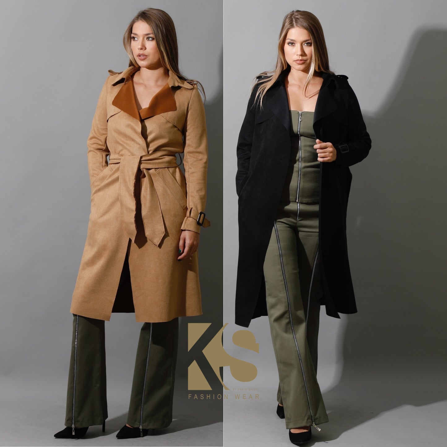 Wrap Trench Cardigan - Black