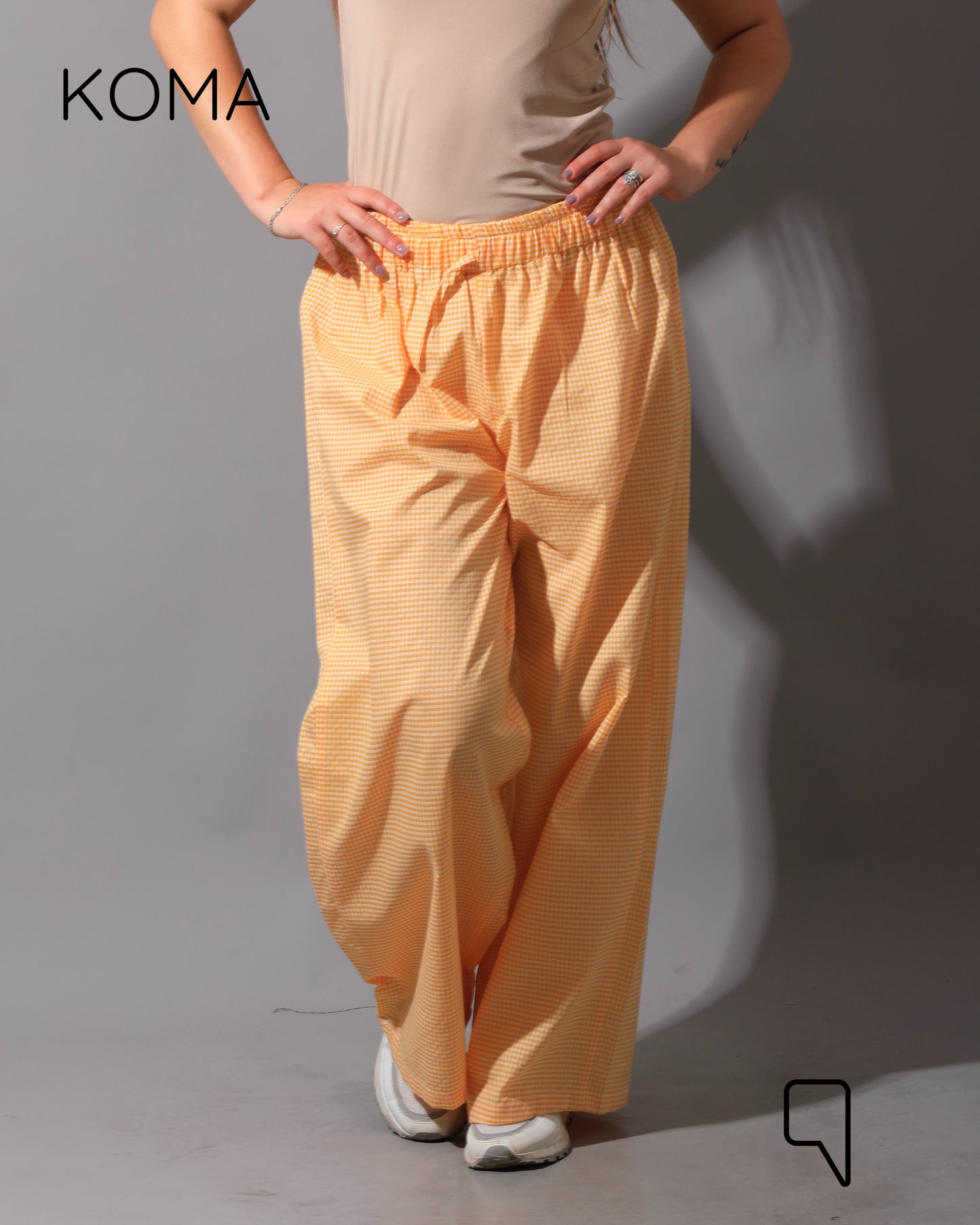 Plaid Straight Leg trousers - Plaid Yellow