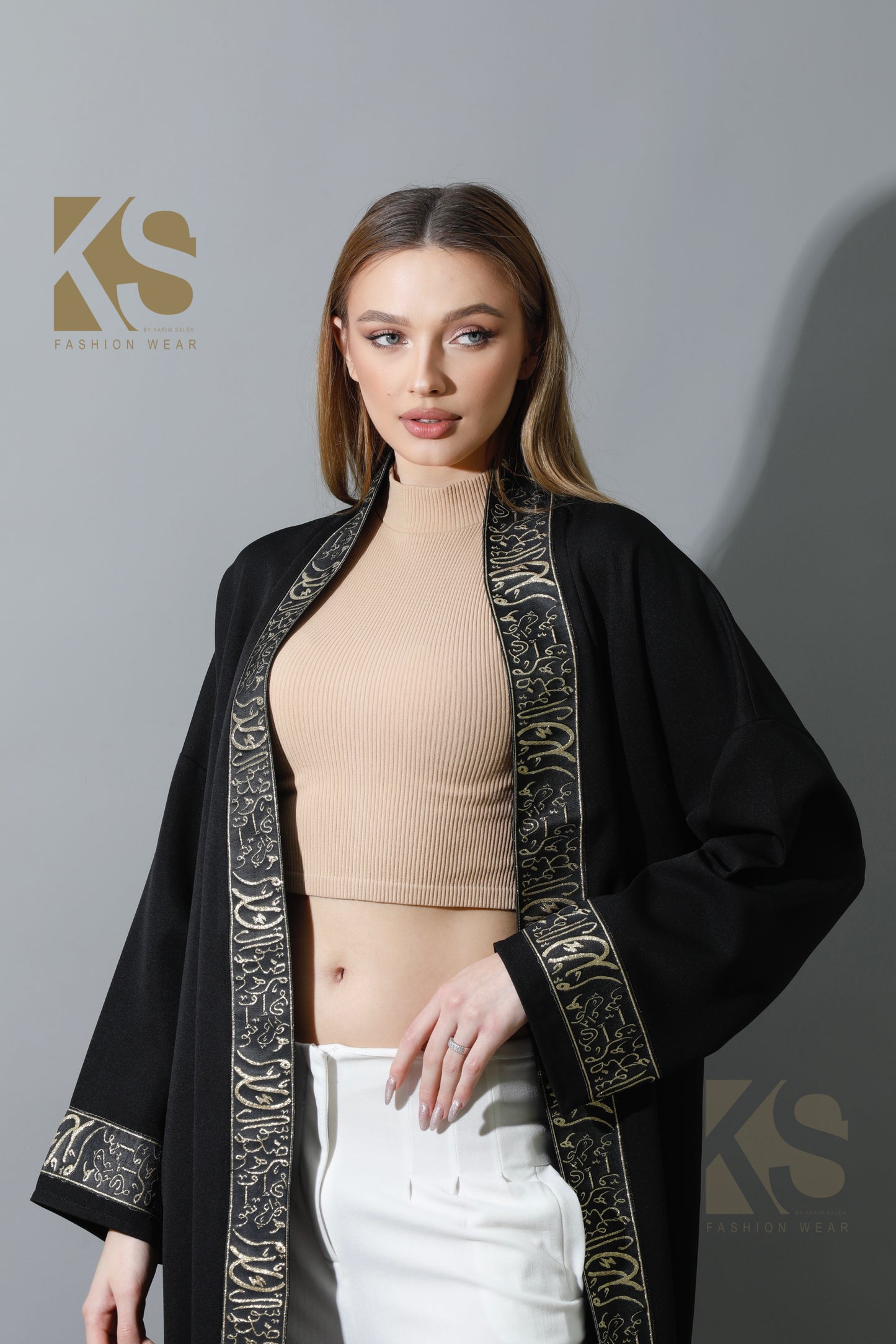 Arabic Long Kaftan - Black & Gold