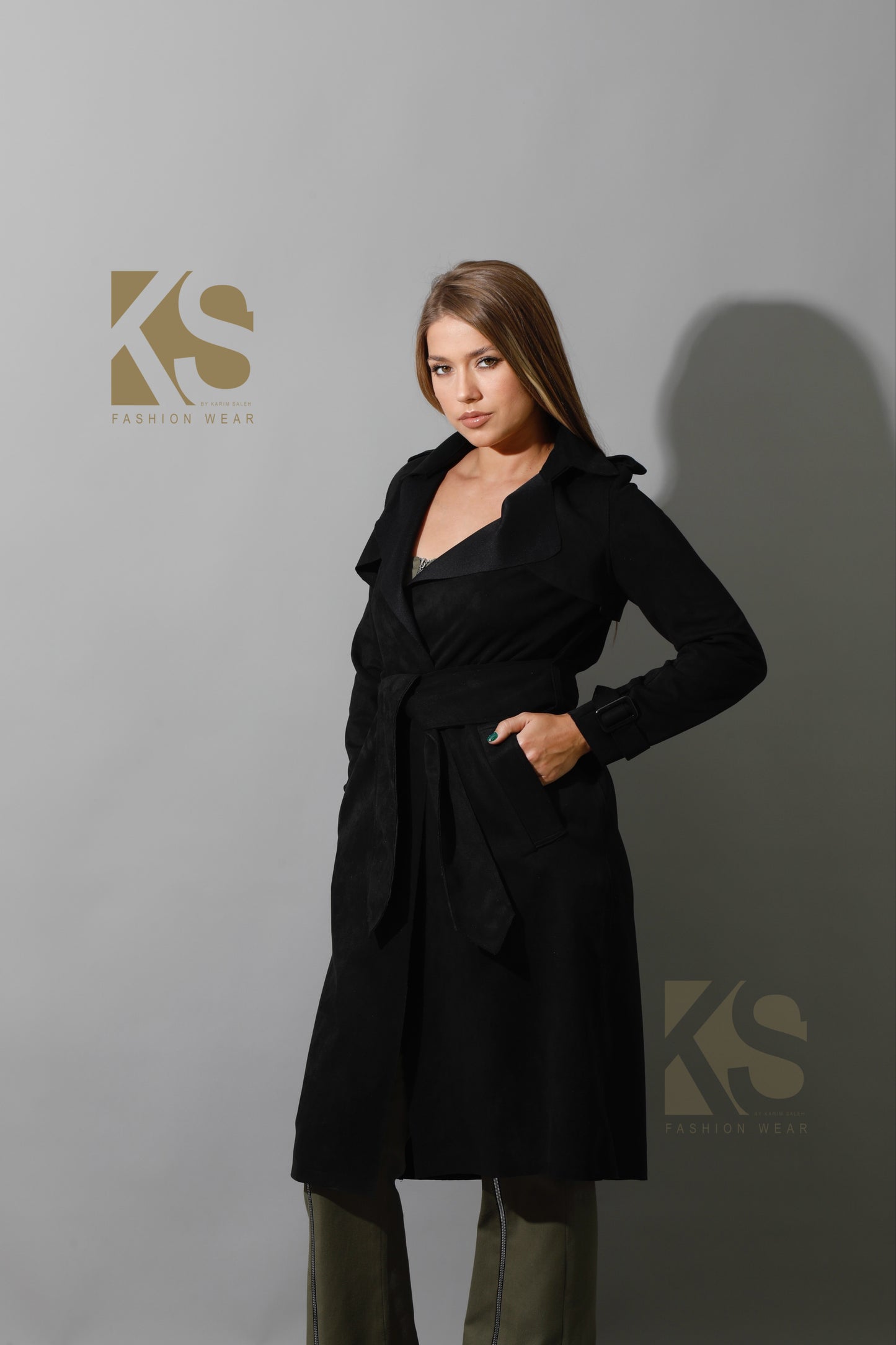 Wrap Trench Cardigan - Black