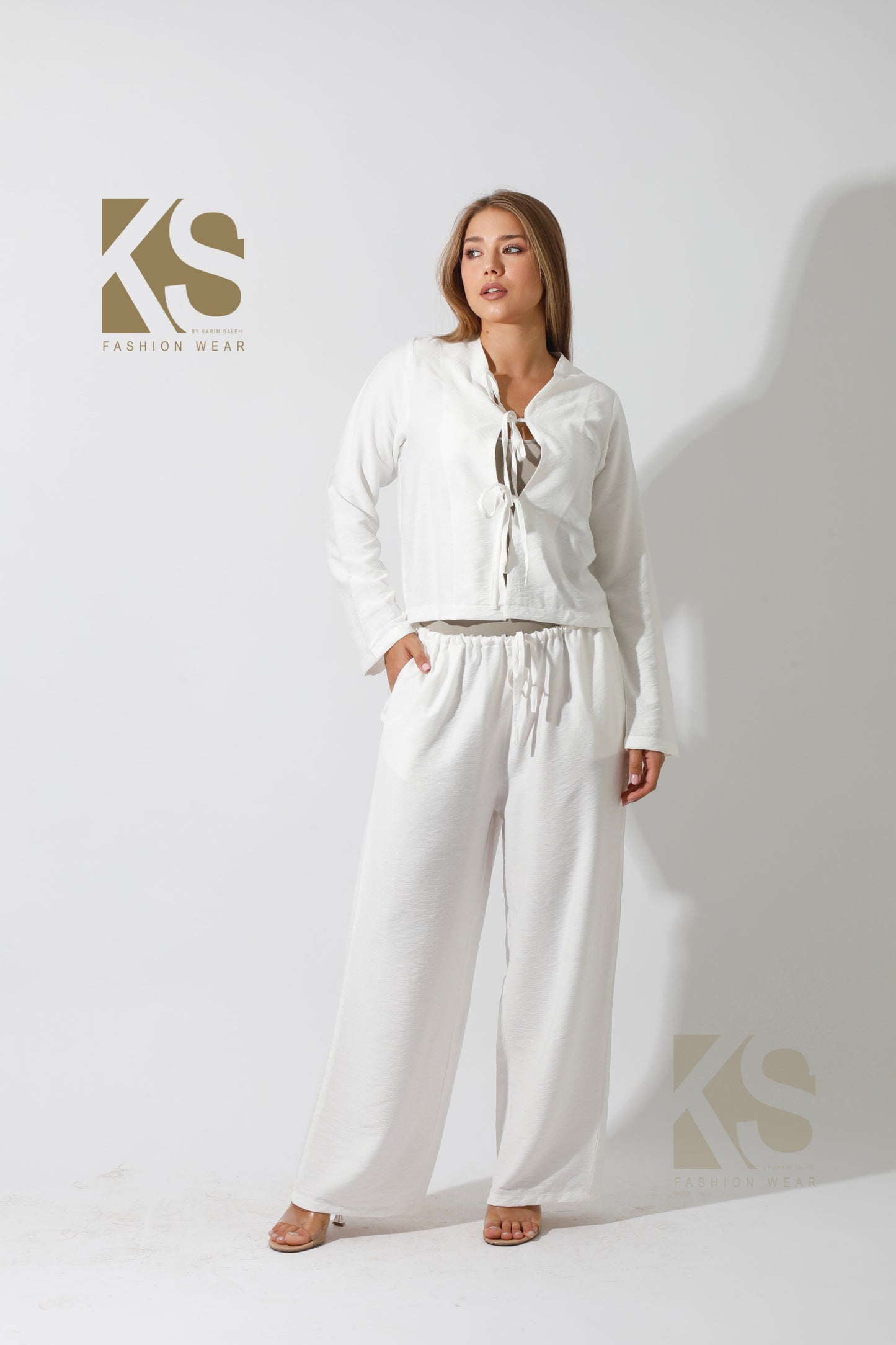Co-Ord Lose Tied Pants - White