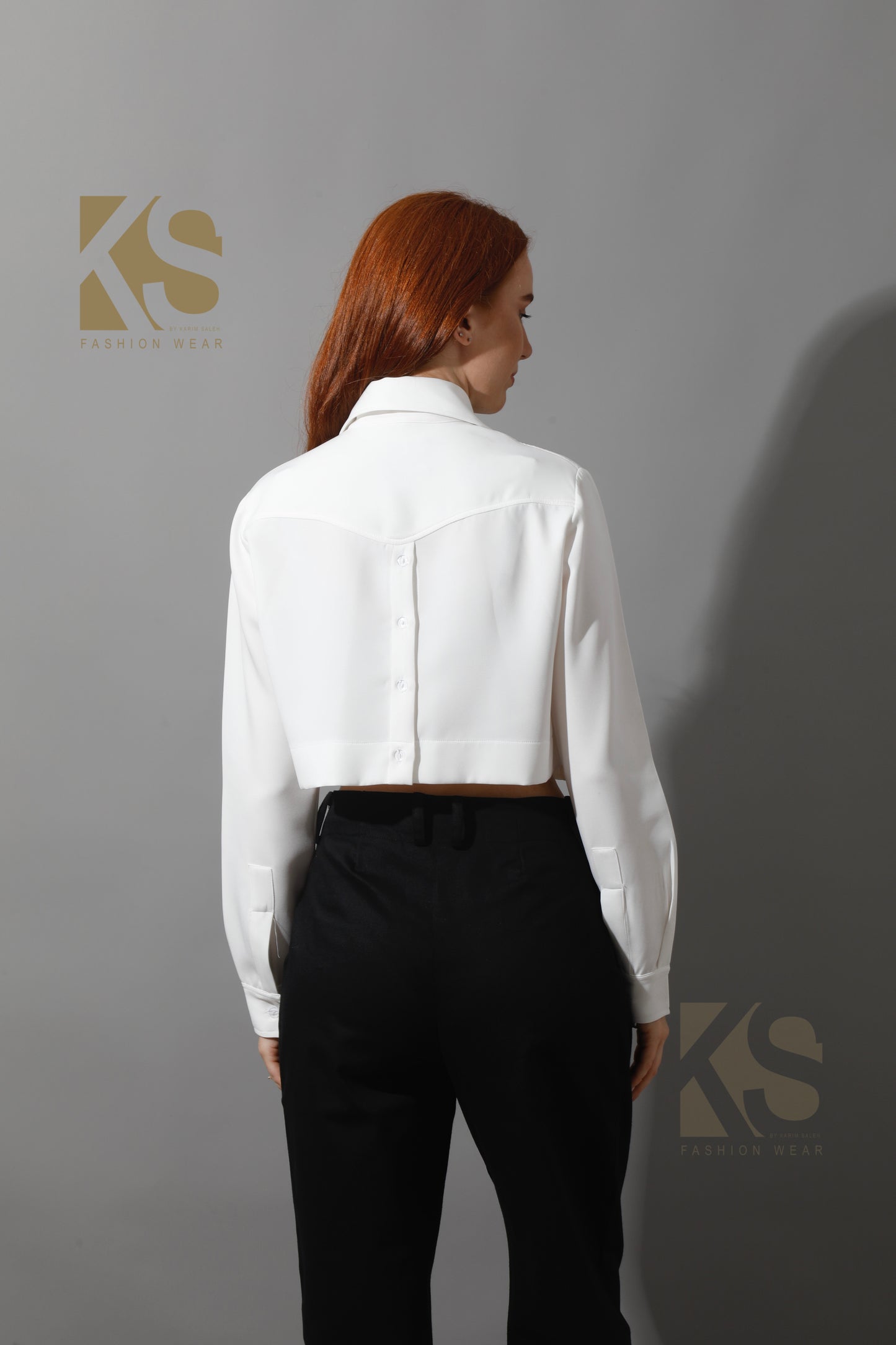 Pockets Cropped Shirt - White