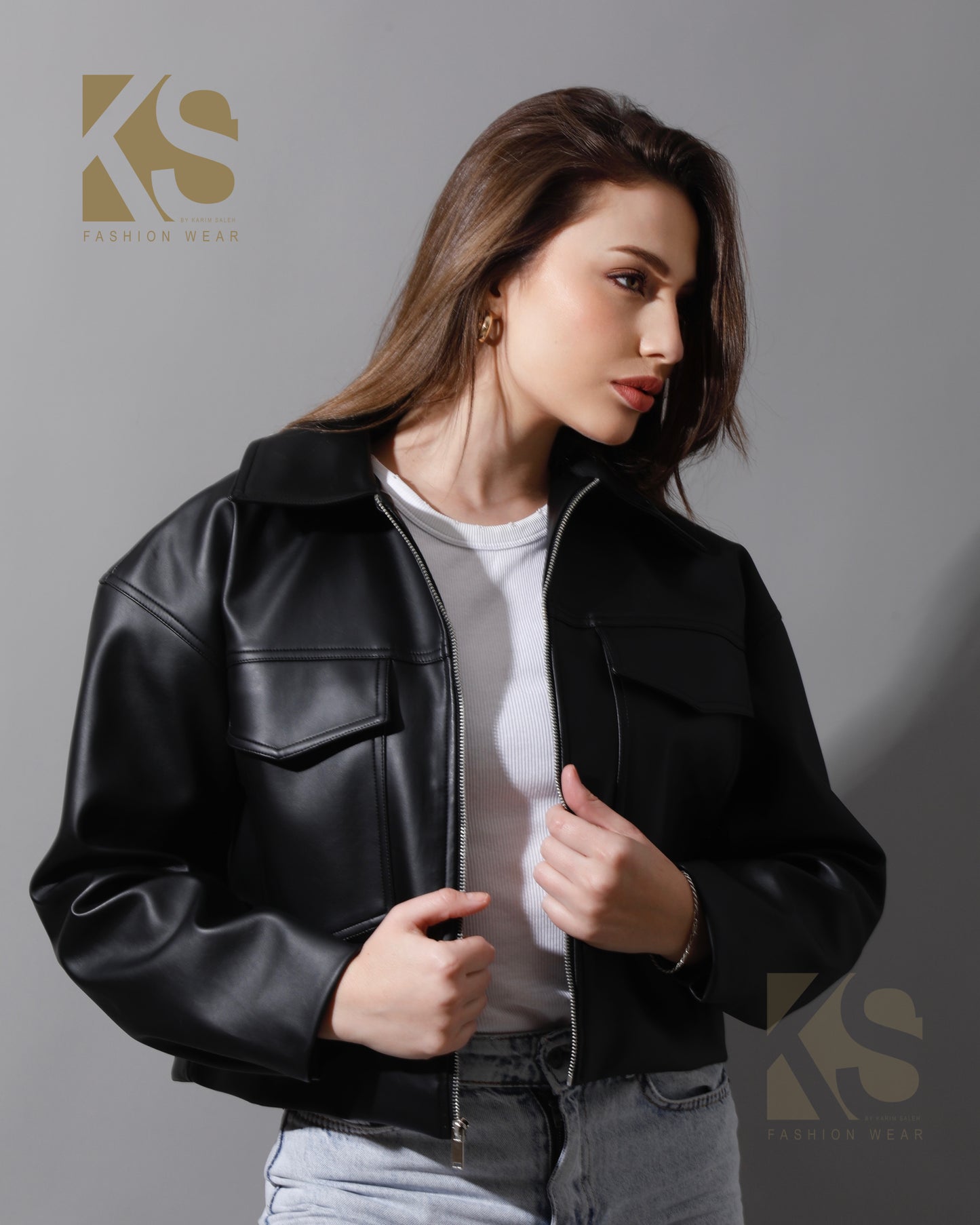 Leather Buckle Jacket - Black