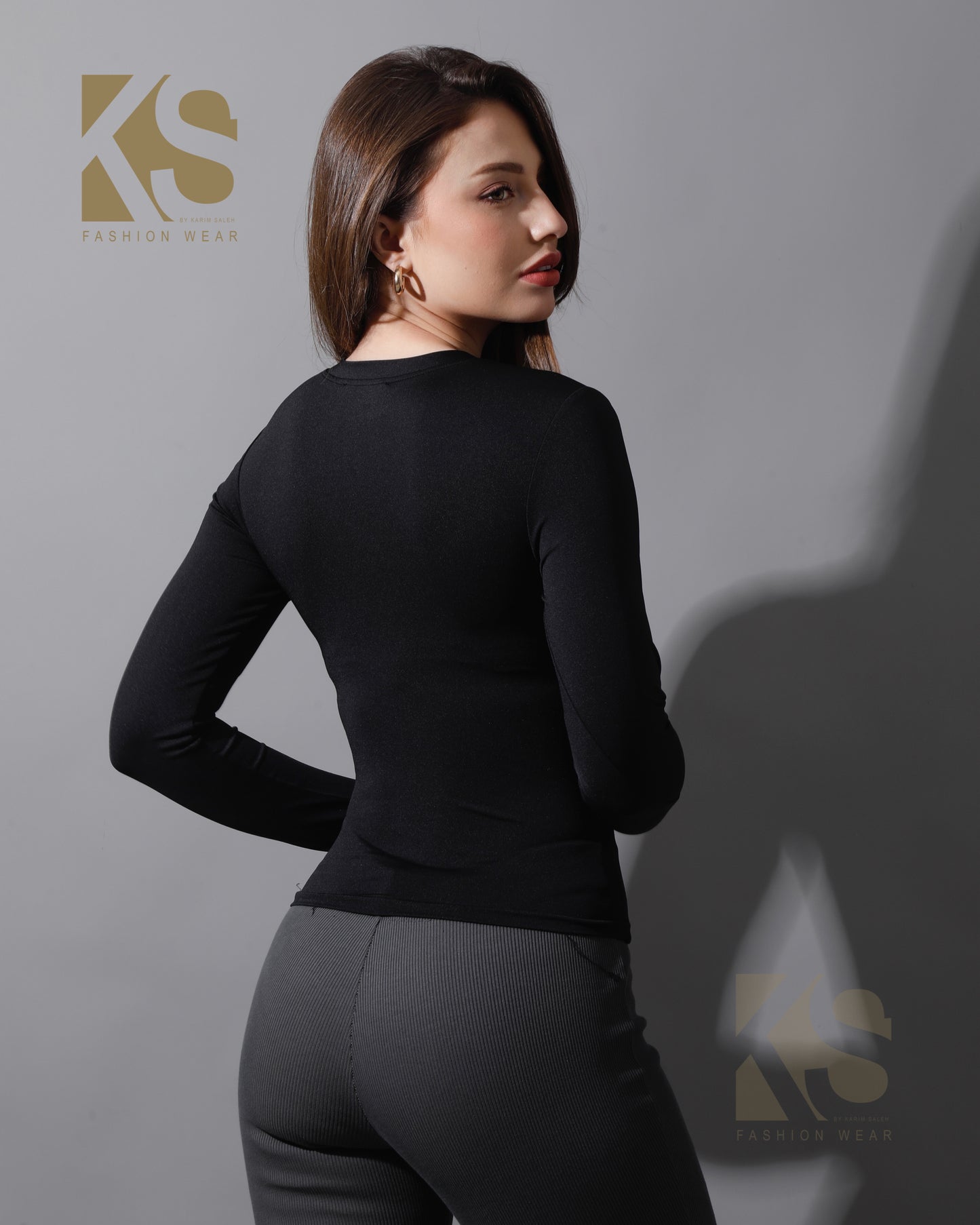 Slinky Flared Trousers - Gray