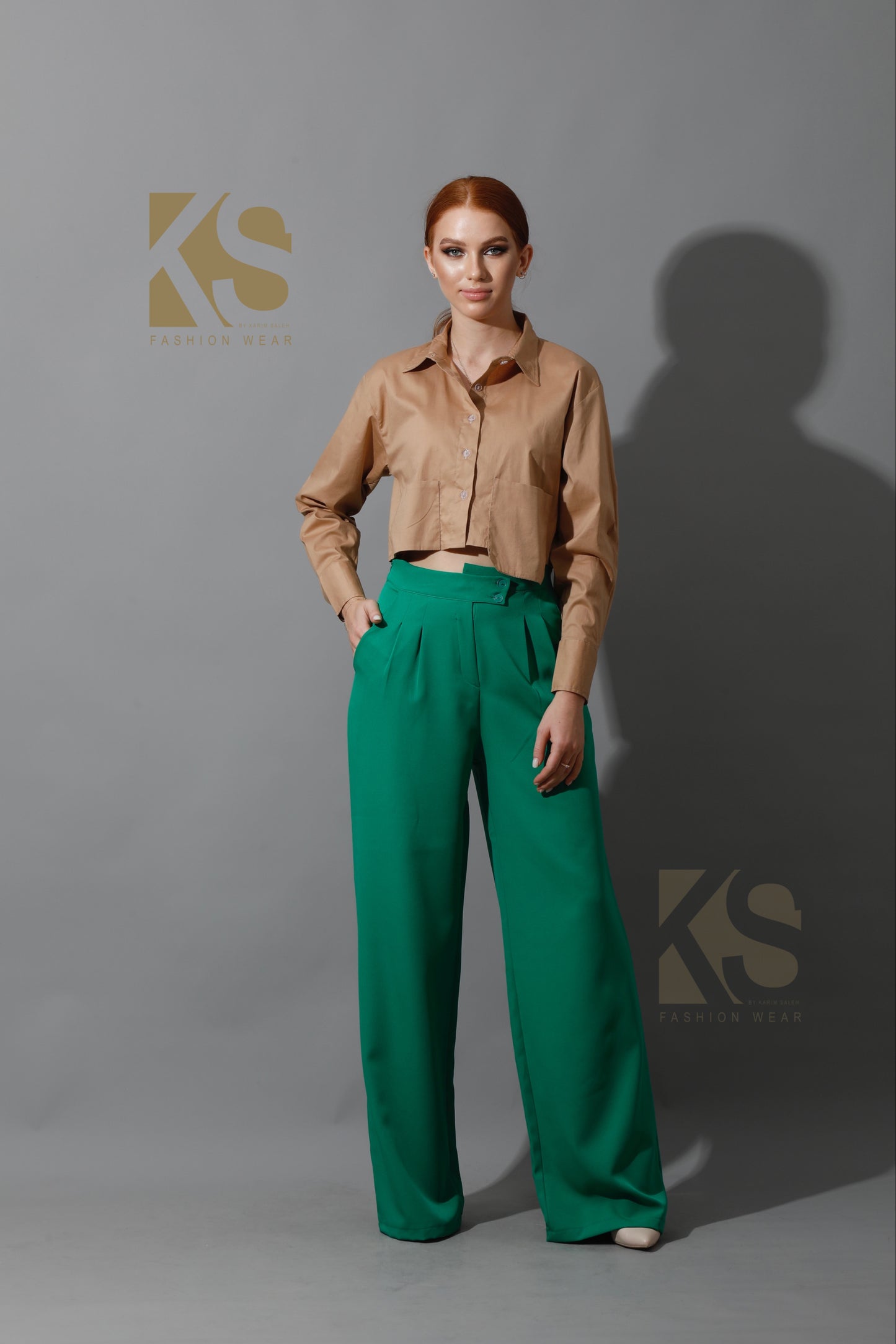 Cropped Shirt - Beige