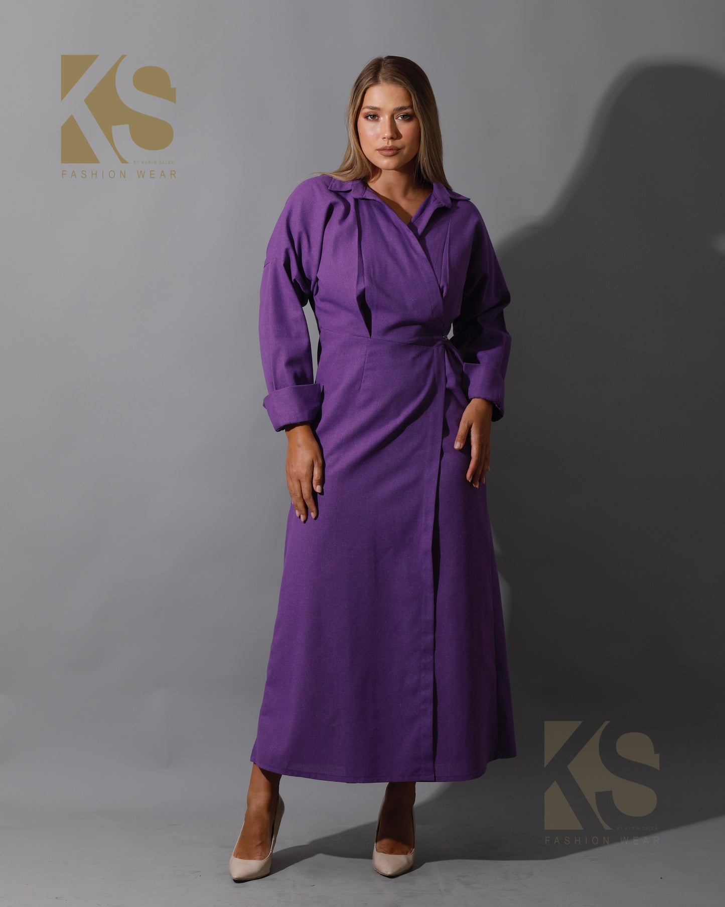 Wrapped Maxi Dress - Purple