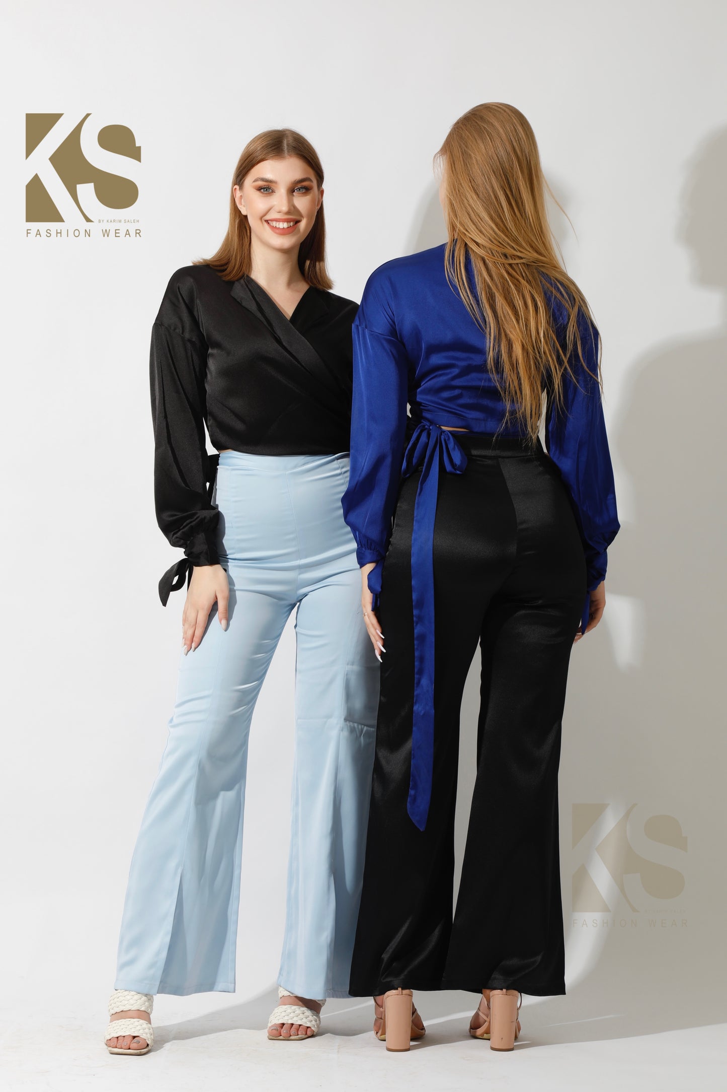 Front Slit Trousers - Black