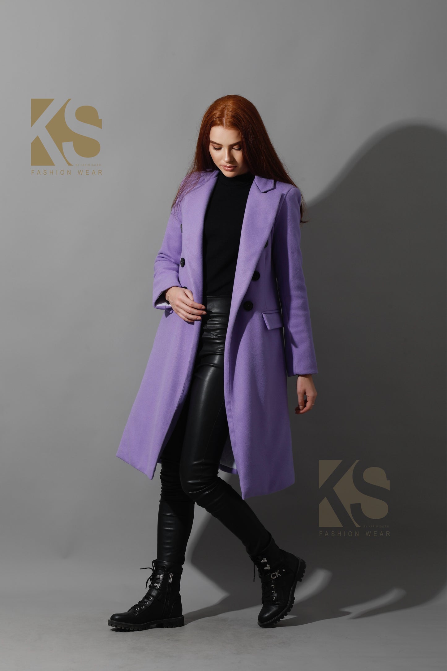 Front Open Coat - Lavender