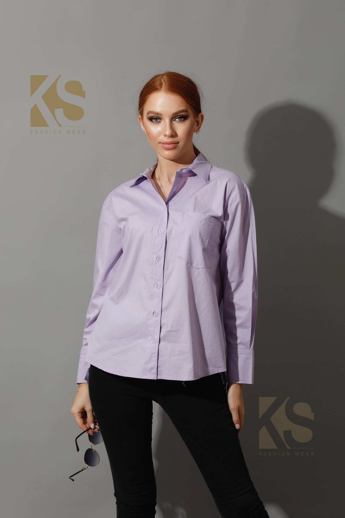 Back Slit Shirt - Lavender