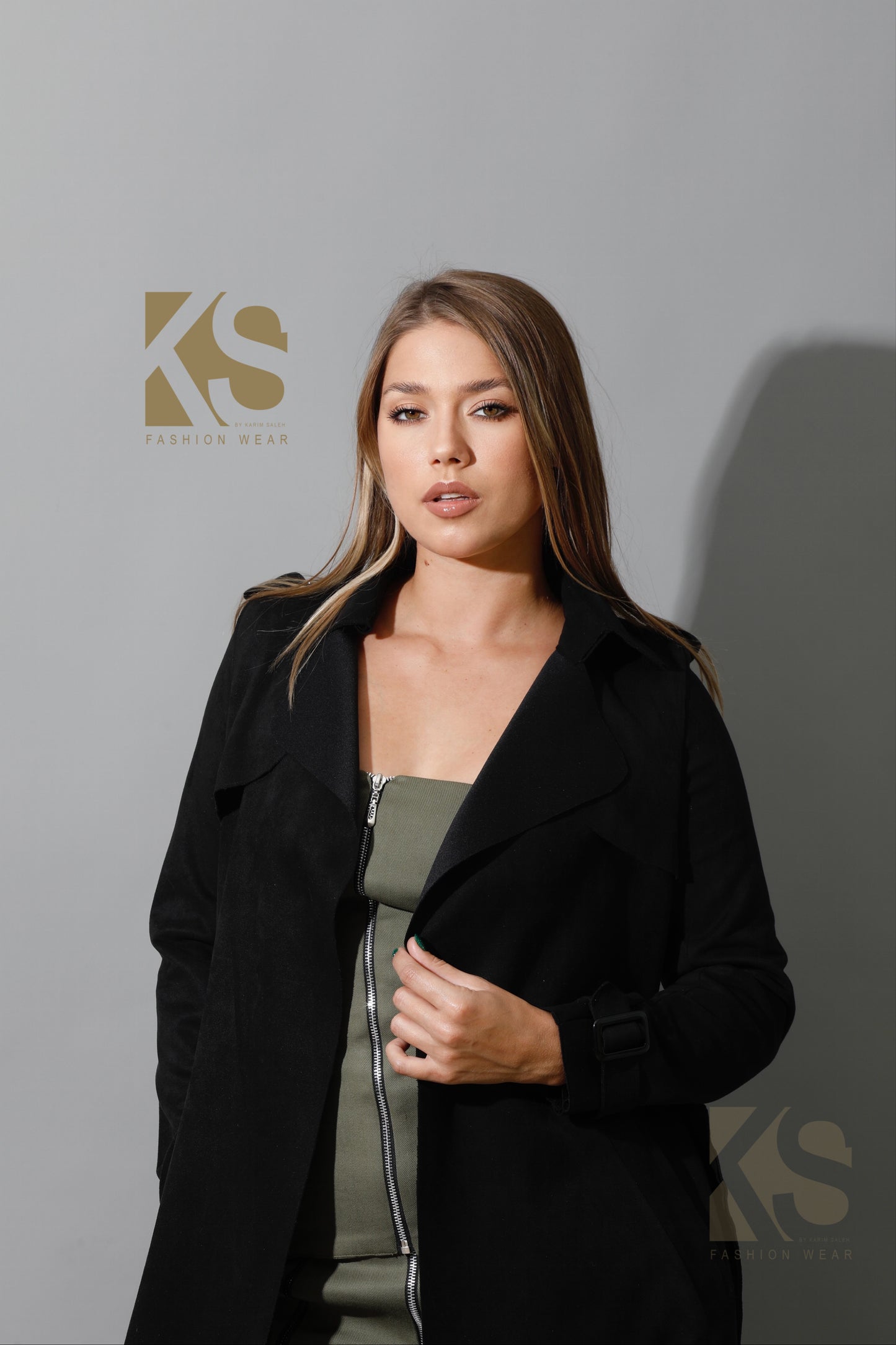 Wrap Trench Cardigan - Black