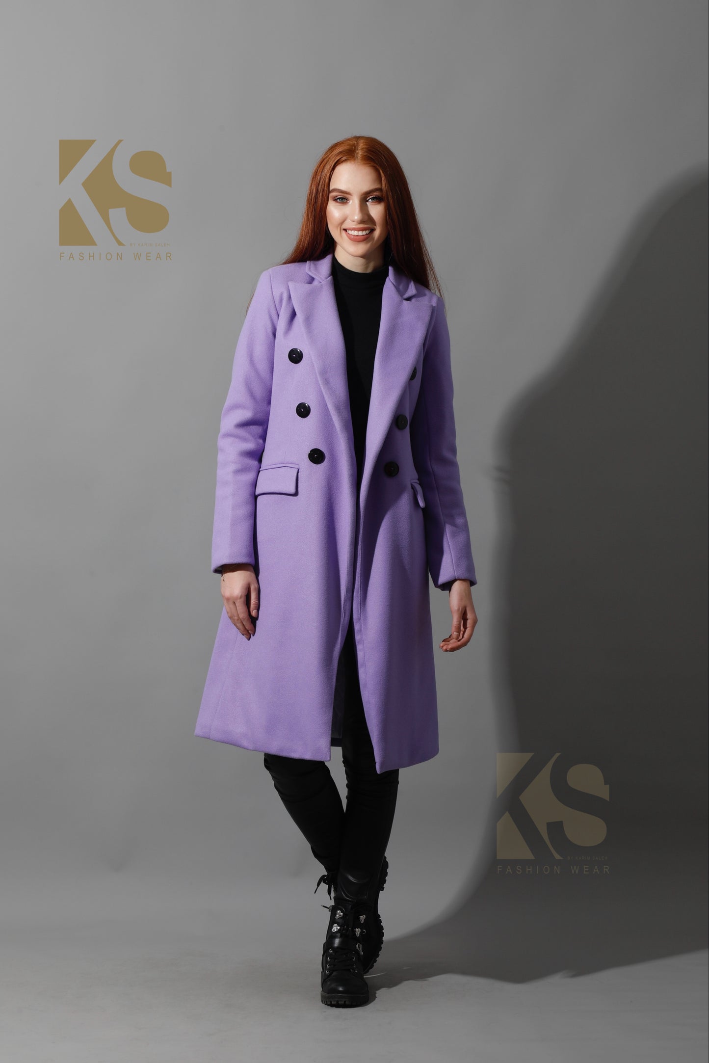 Front Open Coat - Lavender