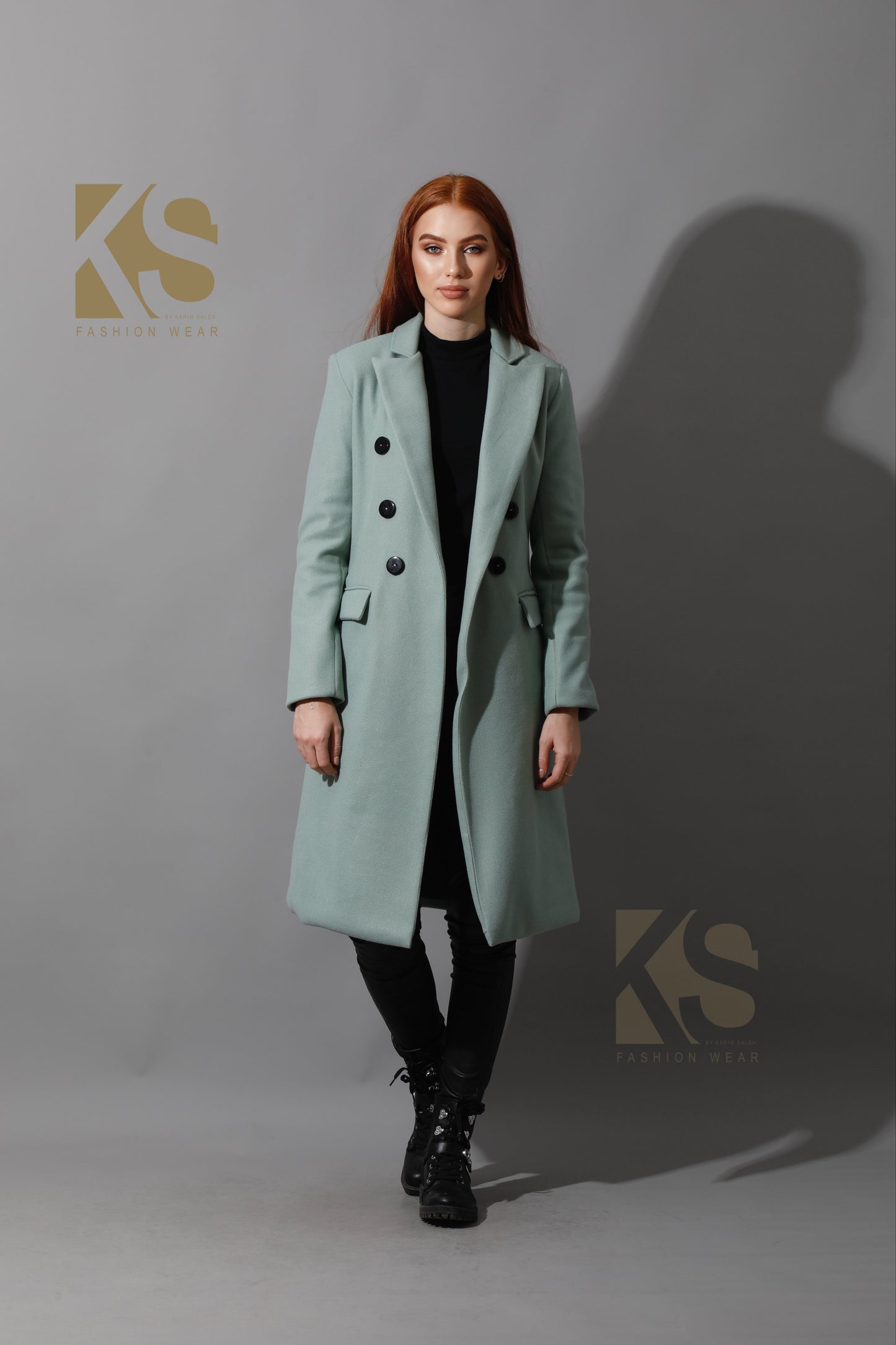 Front Open Coat - Mint Green