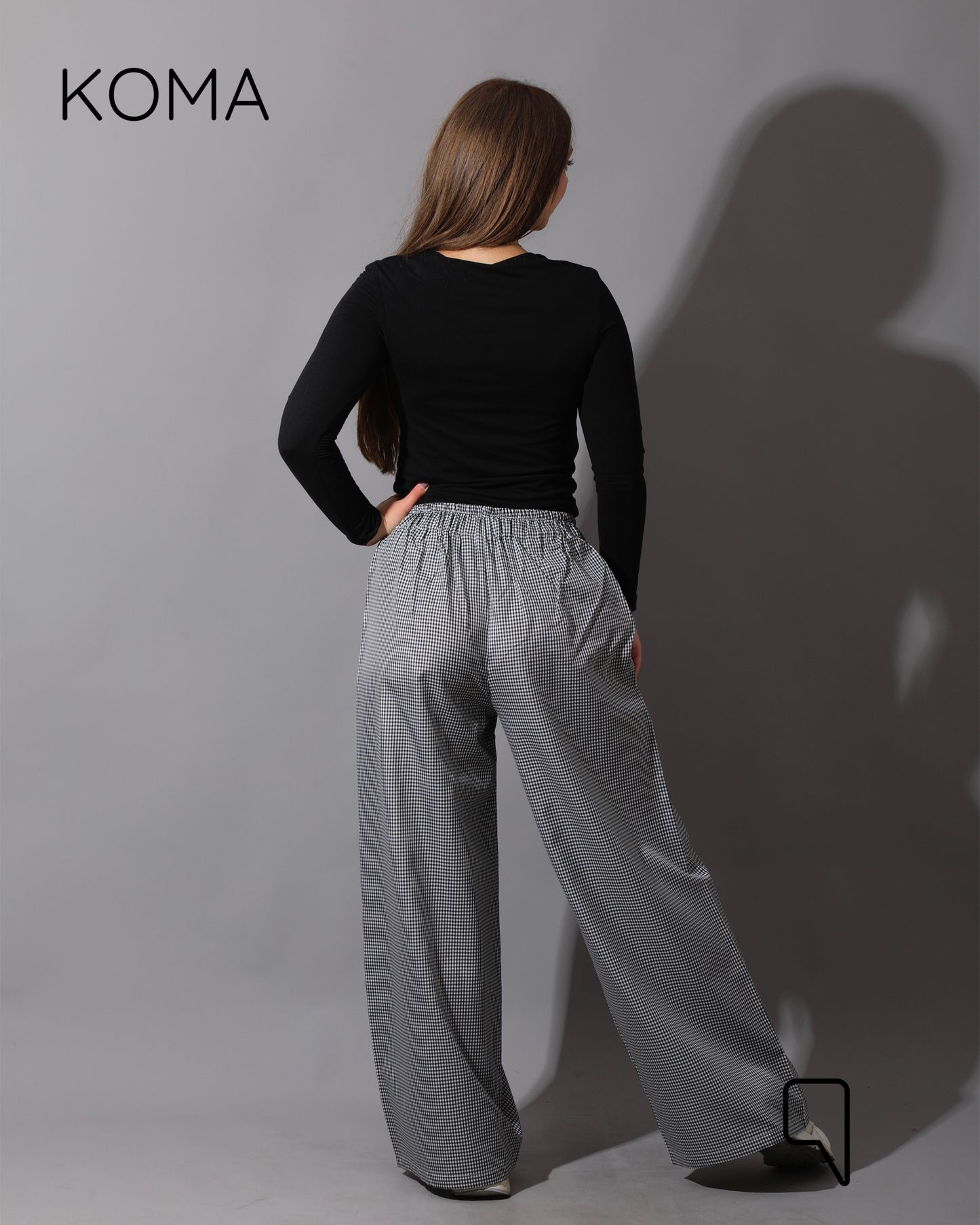 Plaid Straight Leg trousers - Plaid Black