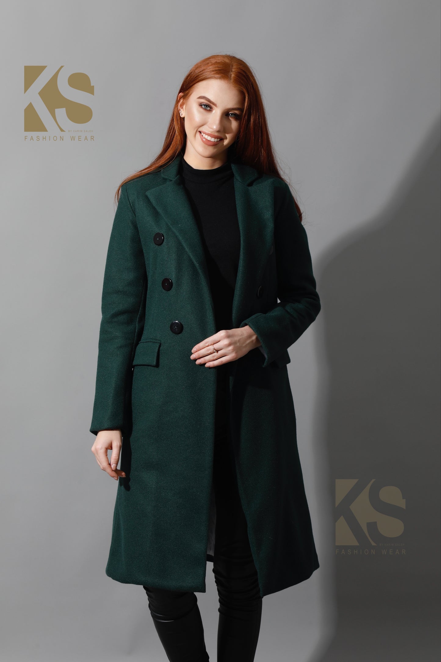 Front Open Coat - Deep Green