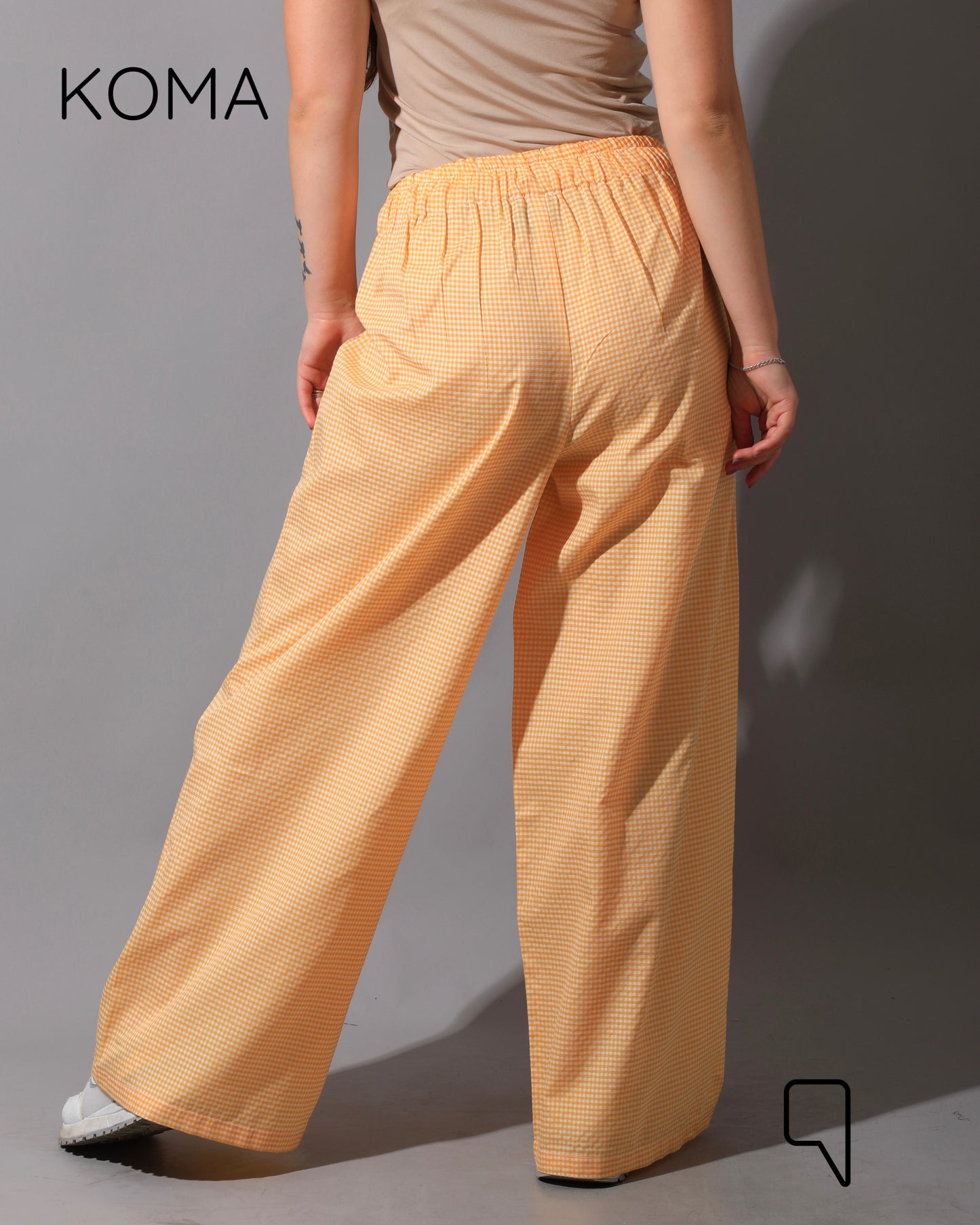 Plaid Straight Leg trousers - Plaid Yellow