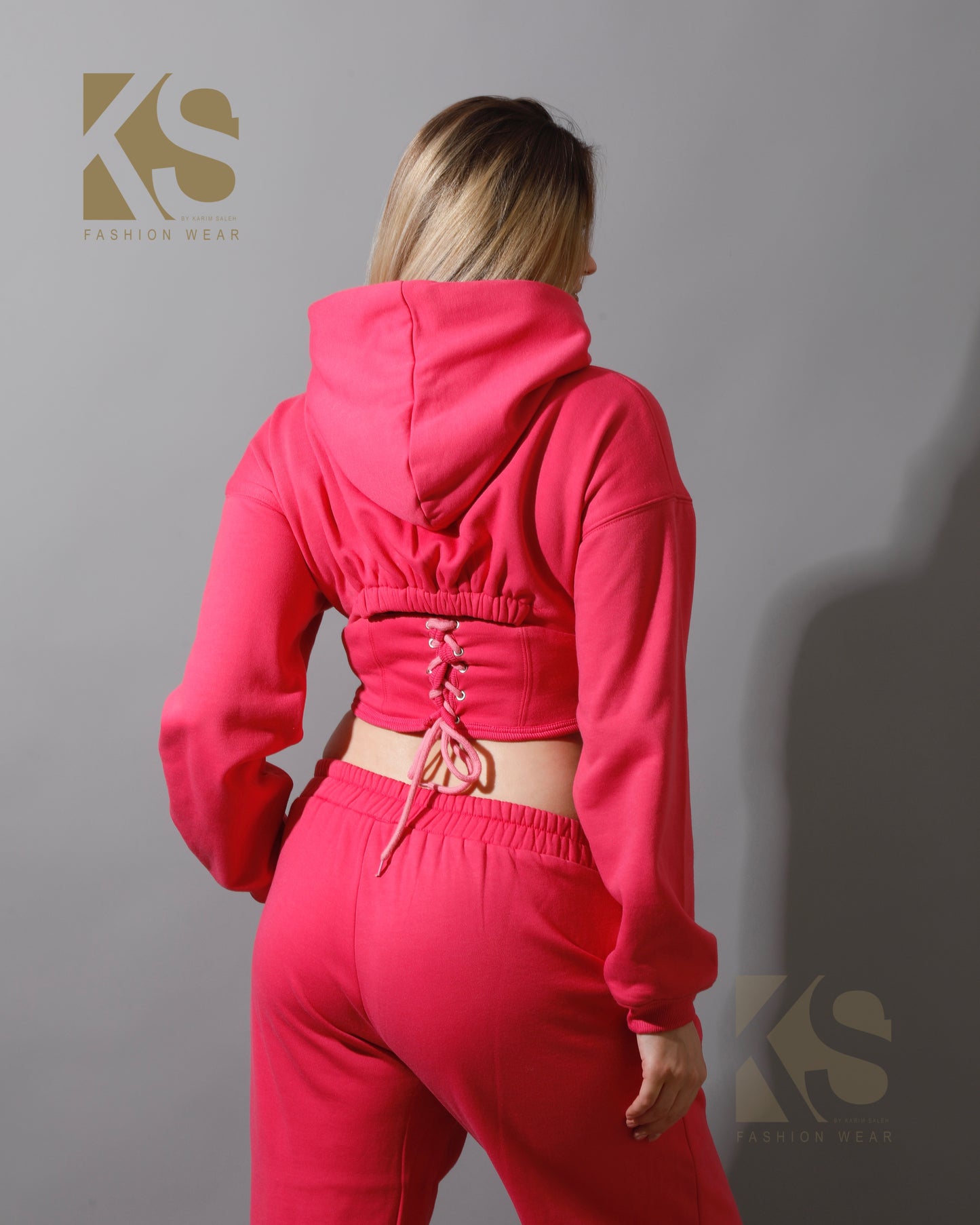 Corset Hoodie & Pants Set - Barbie Pink