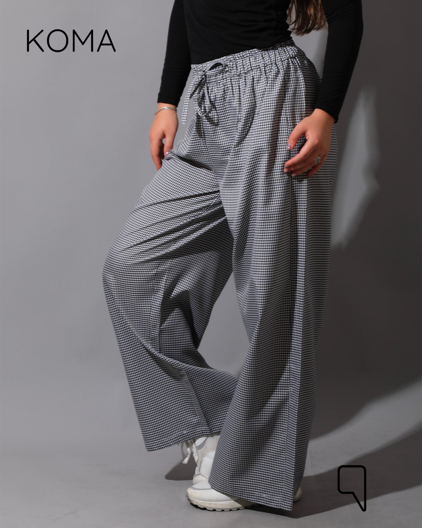 Plaid Straight Leg trousers - Plaid Black