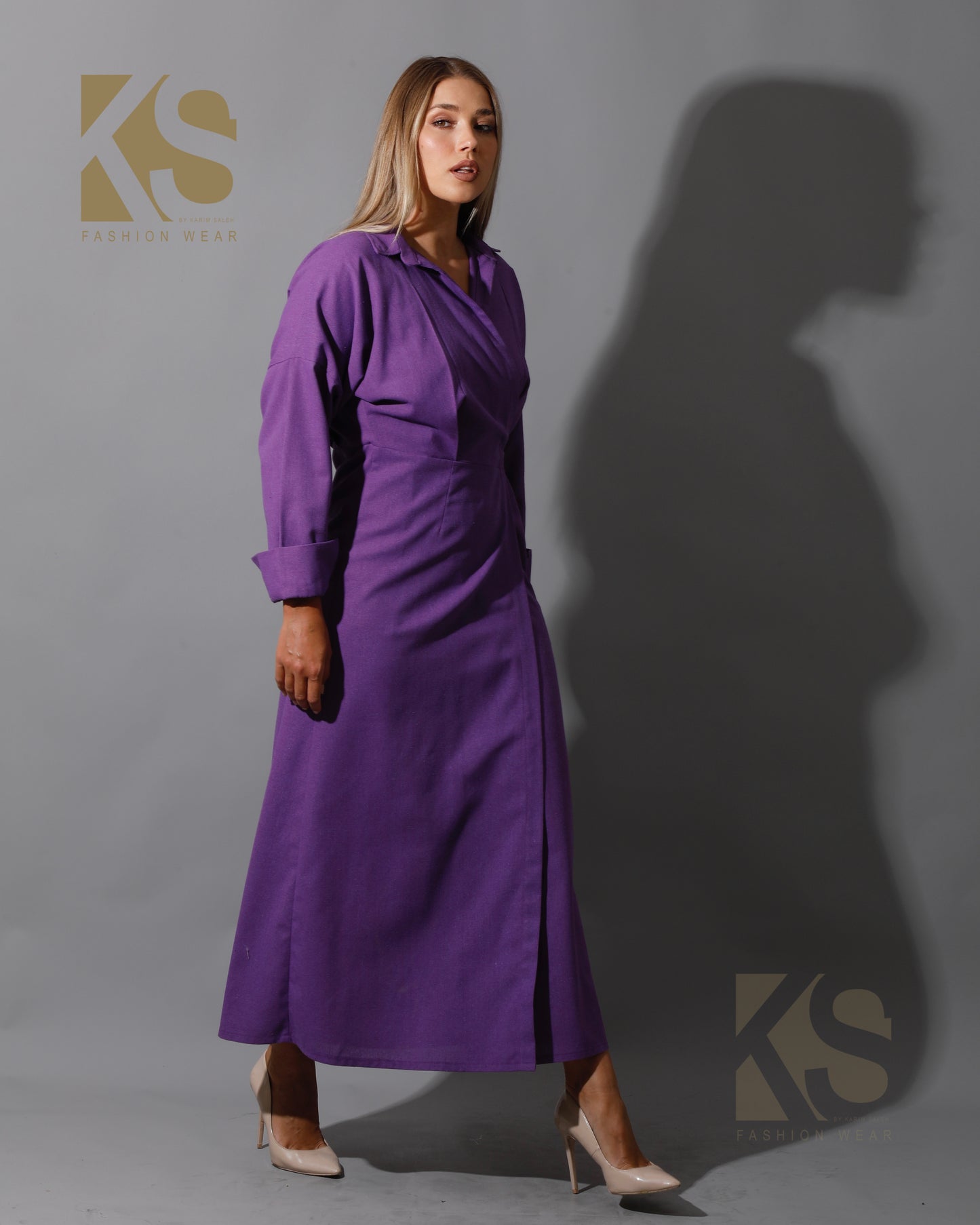 Wrapped Maxi Dress - Purple