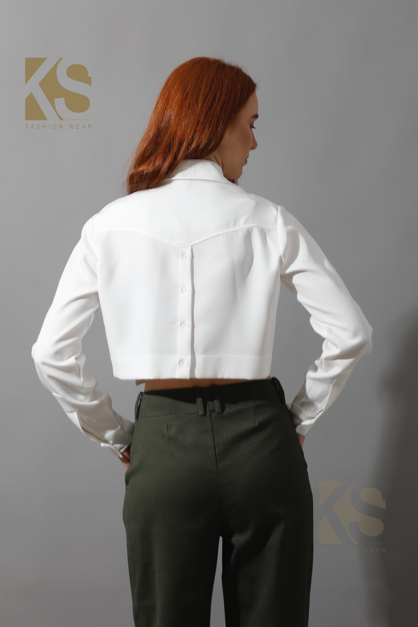 High Rise Paper-Bag Pants - Olive