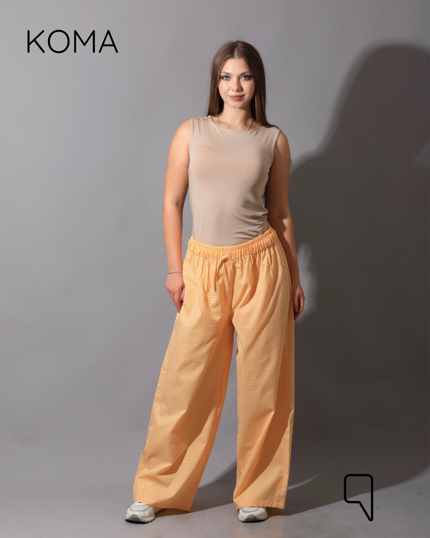 Plaid Straight Leg trousers - Plaid Yellow