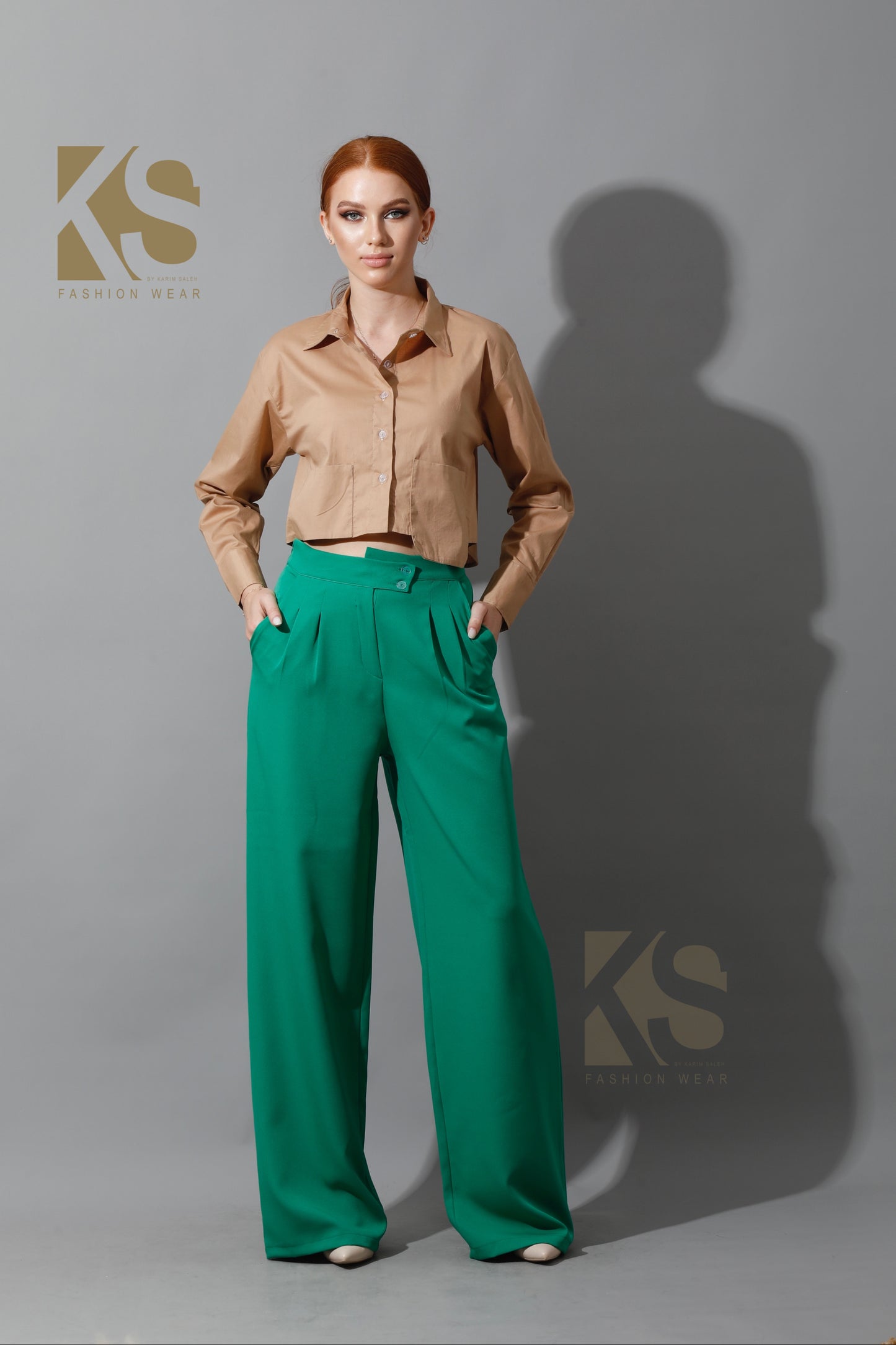 Cropped Shirt - Beige