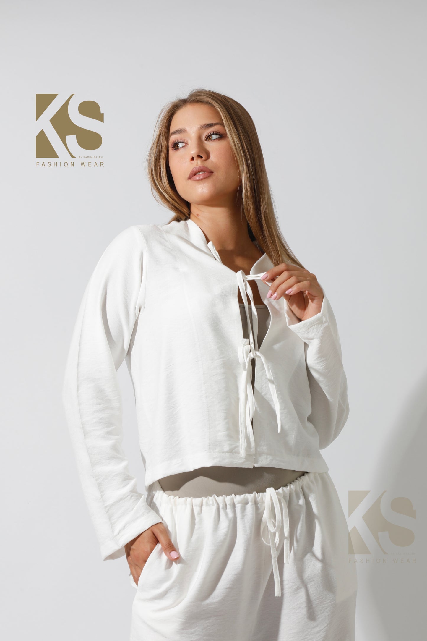 Co-Ord Short Cardigan - White