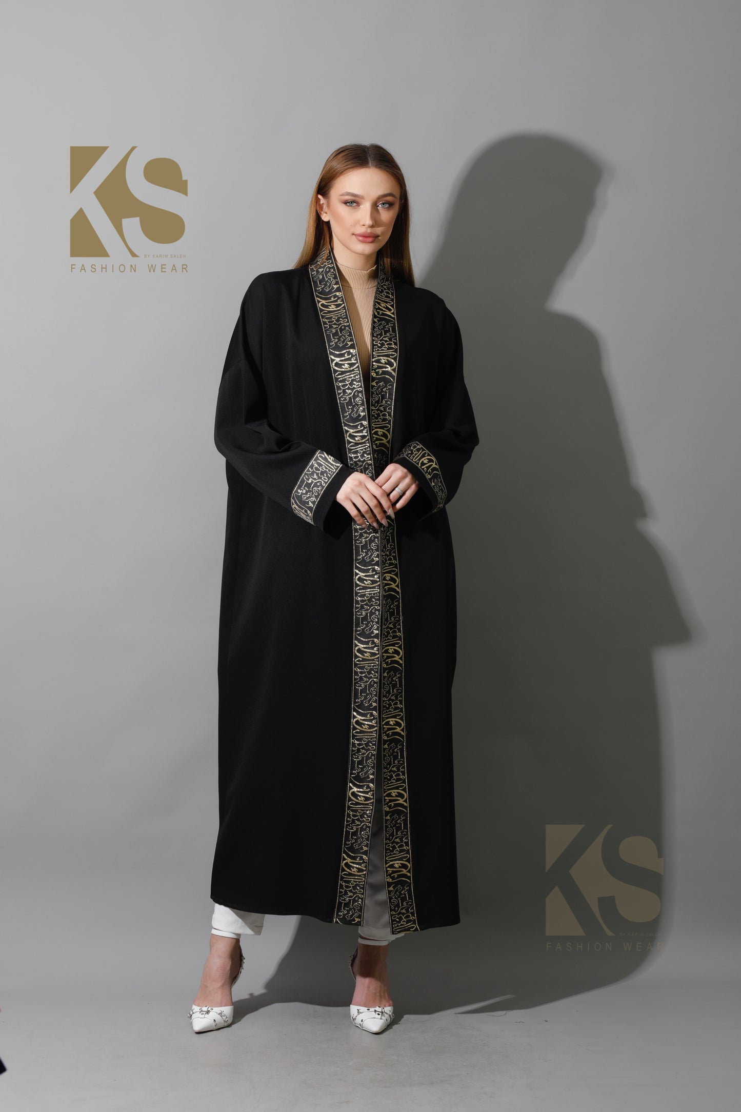 Arabic Long Kaftan - Black & Gold