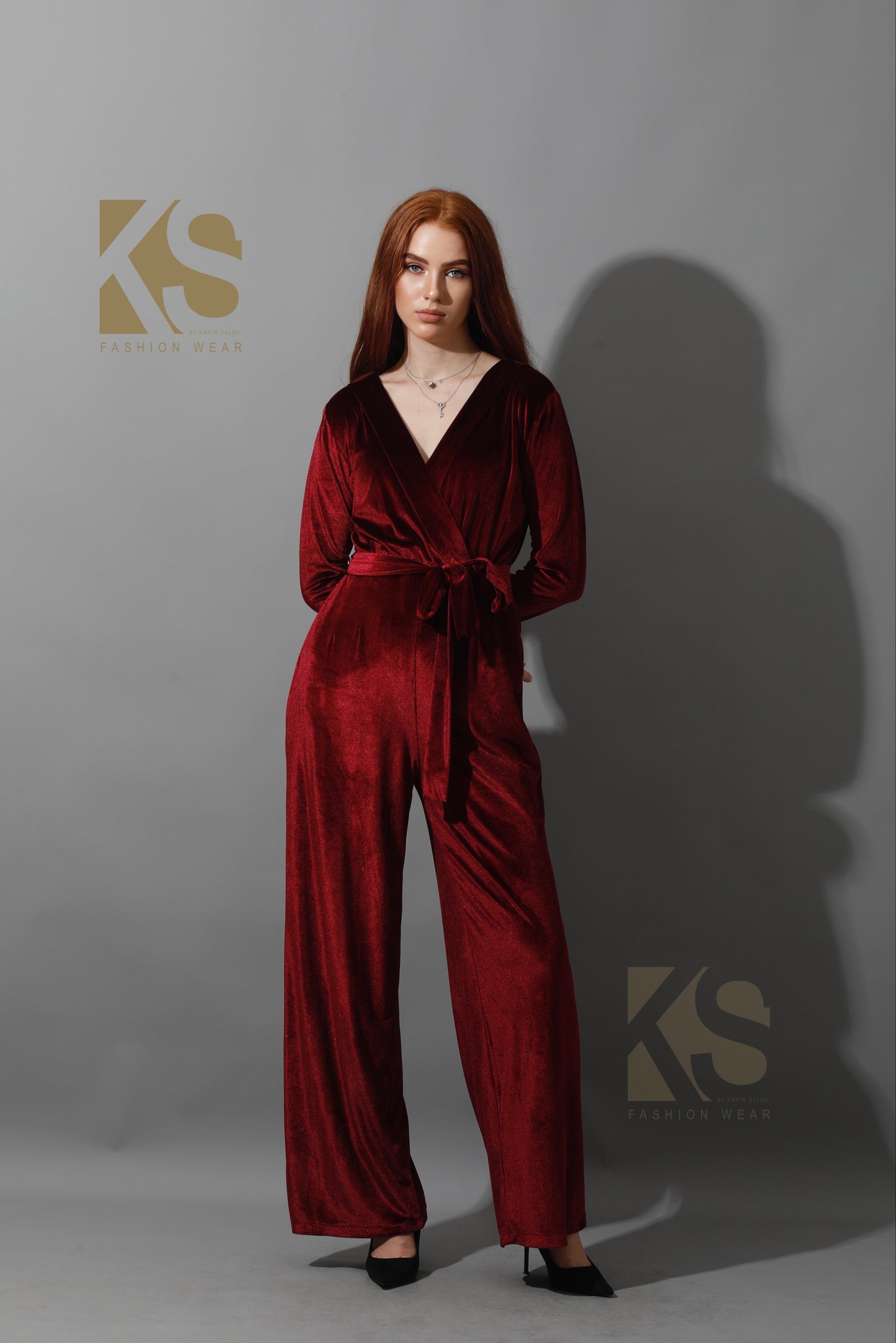 Wrapped wide leg Jumpsuit- Maroon