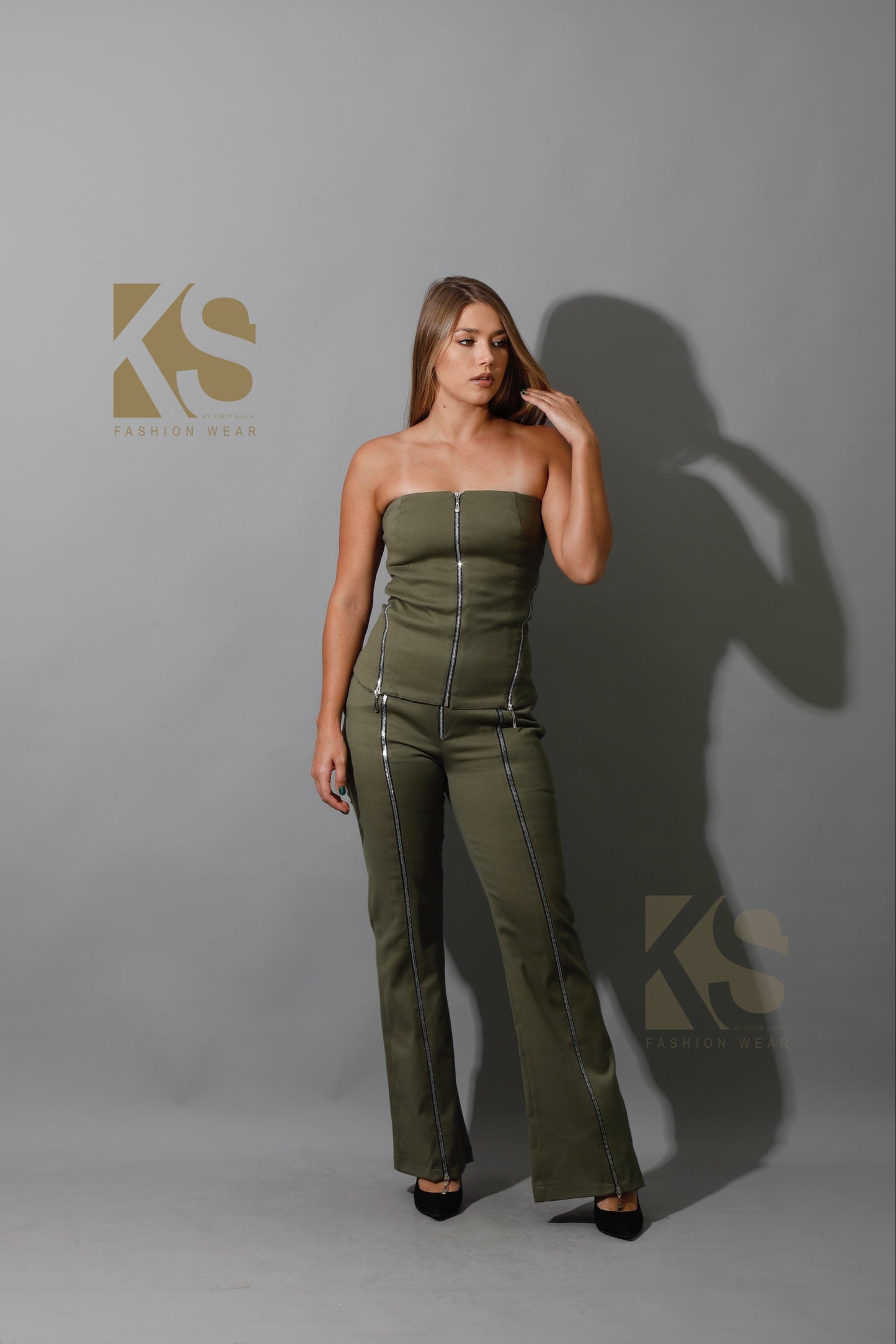 Co-Ord BootCut pants - Olive