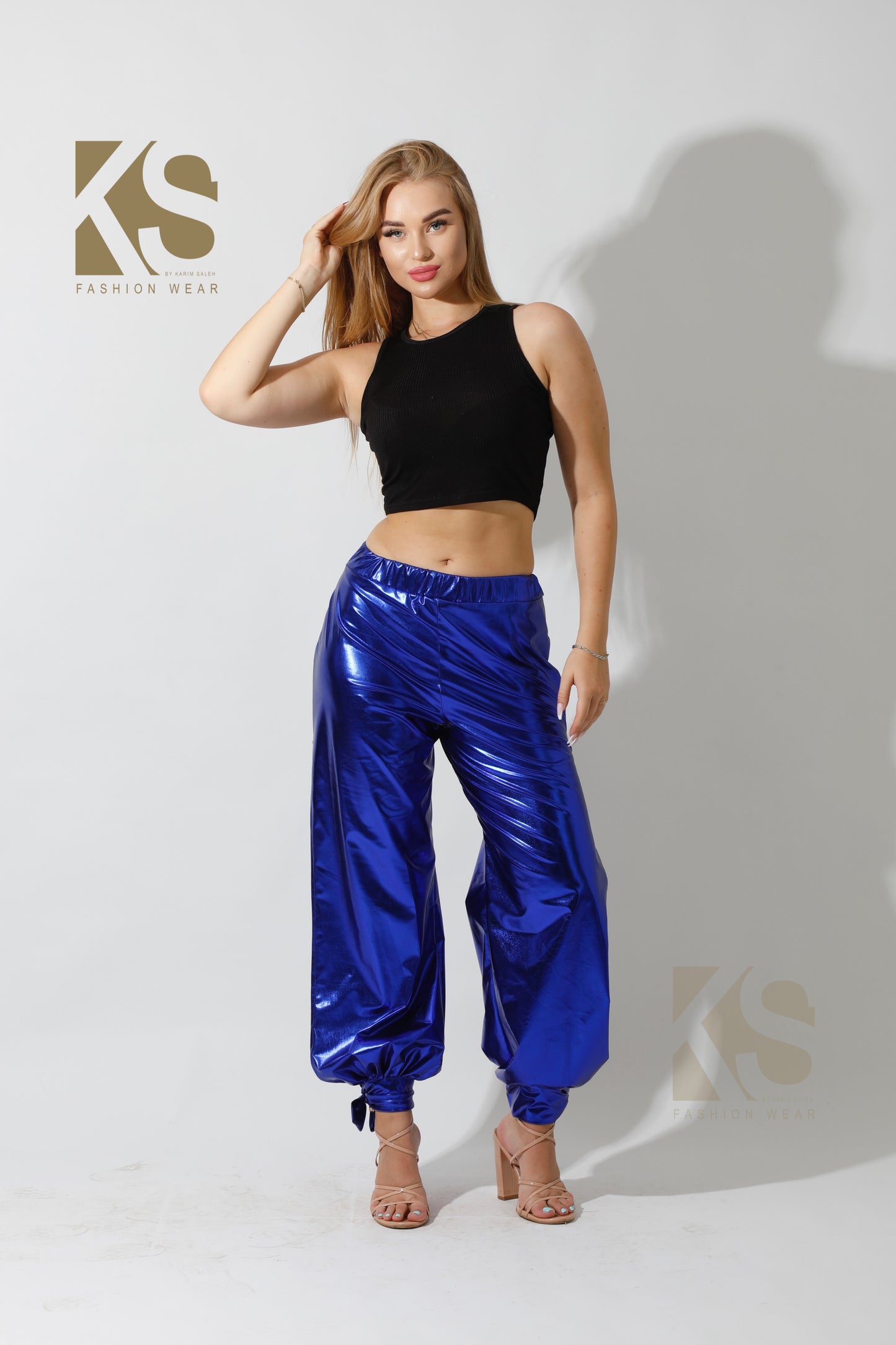 Side Slit Trousers - Electric Blue