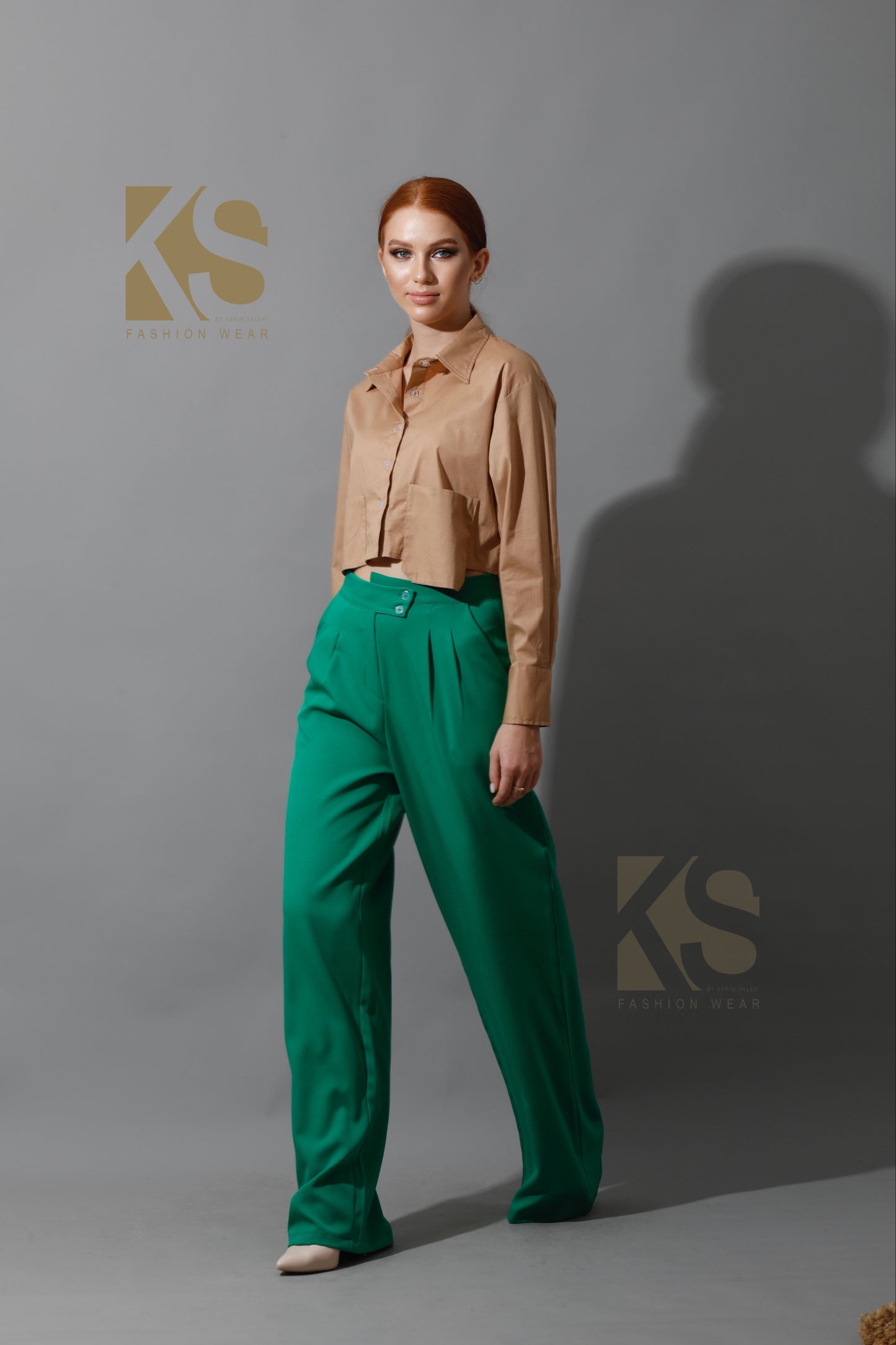 Cropped Shirt - Beige