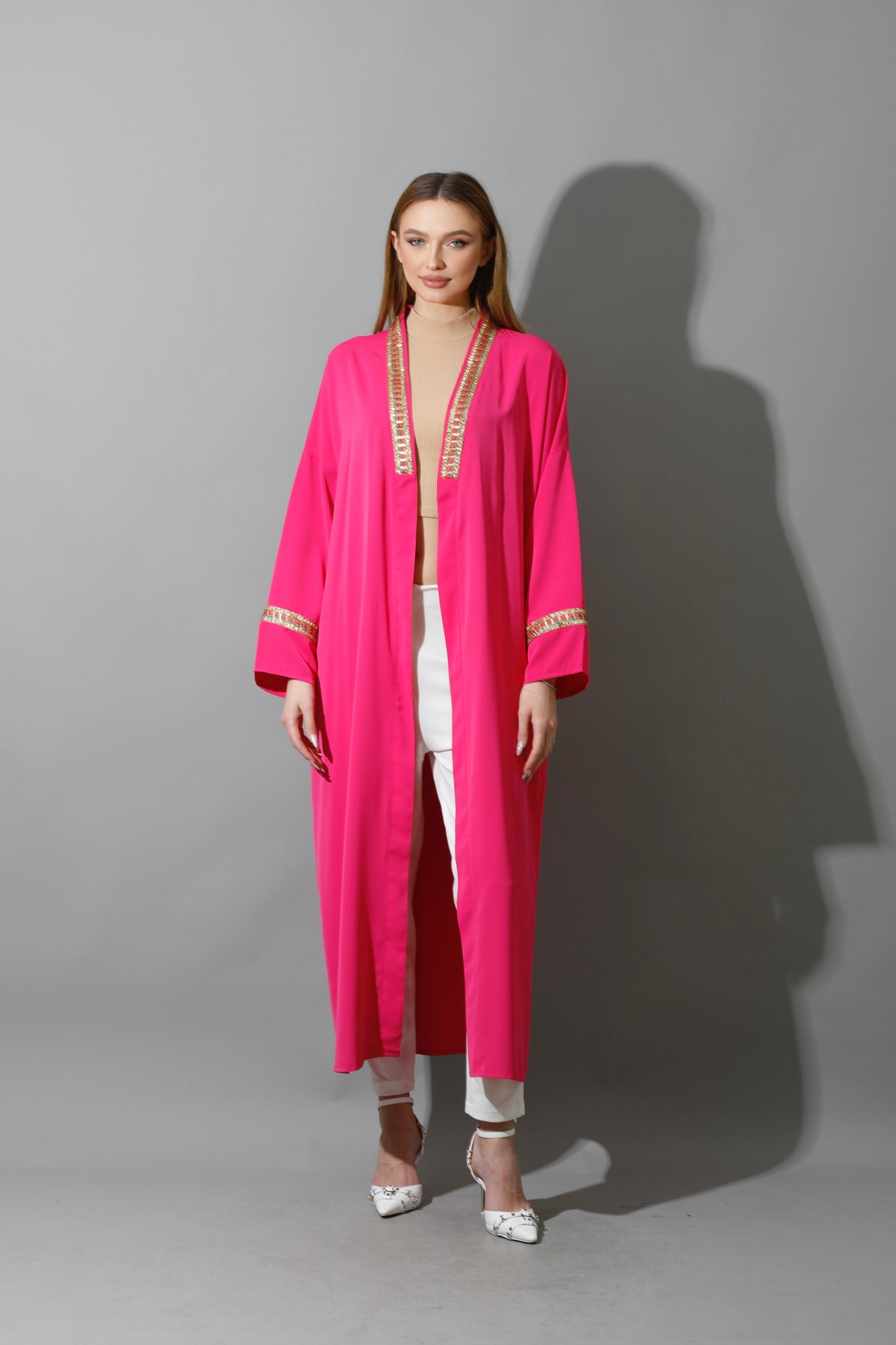 Long CBH Kaftan - Barbie Pink