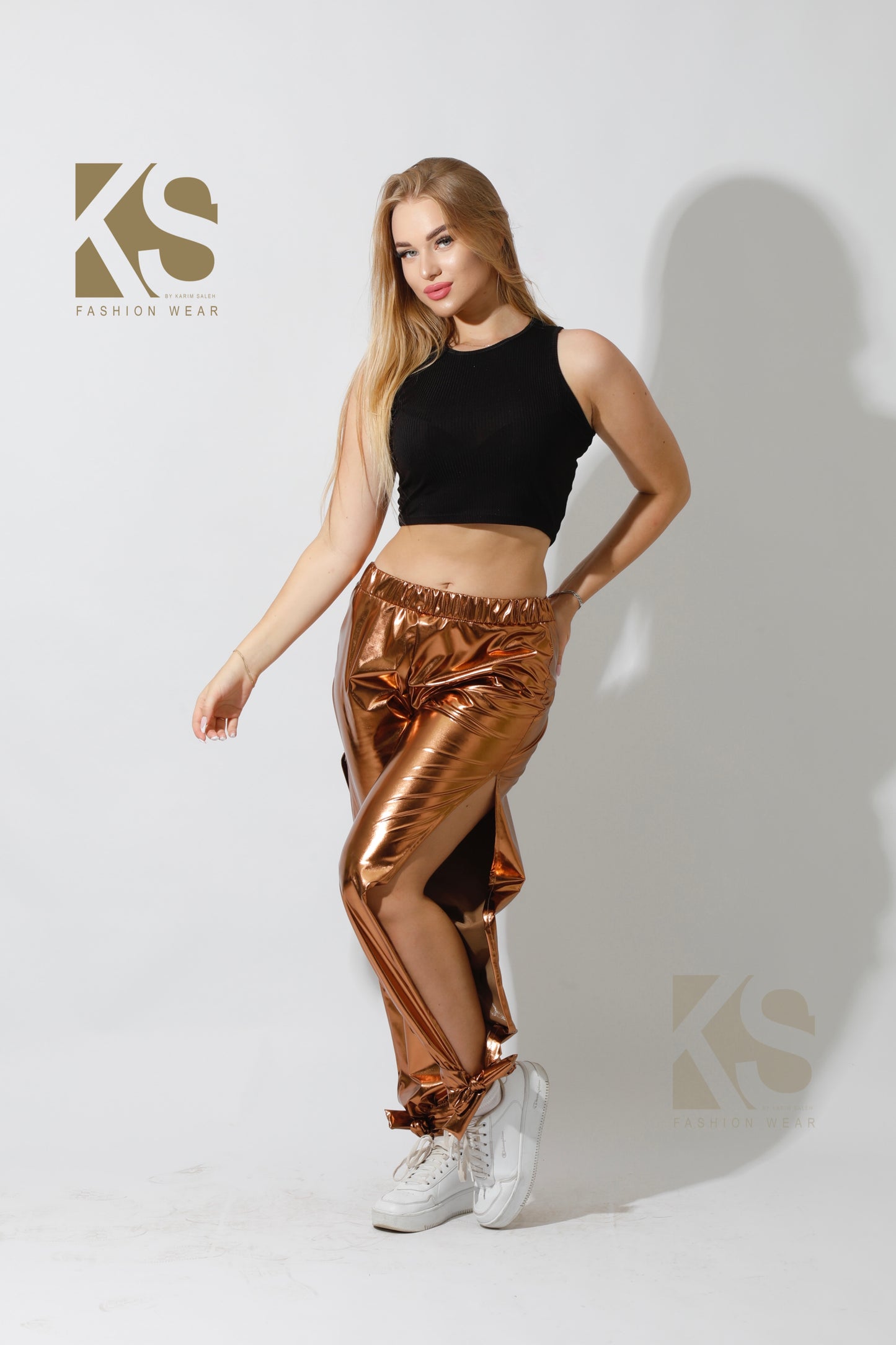 Side Slit Trousers - Dark Gold