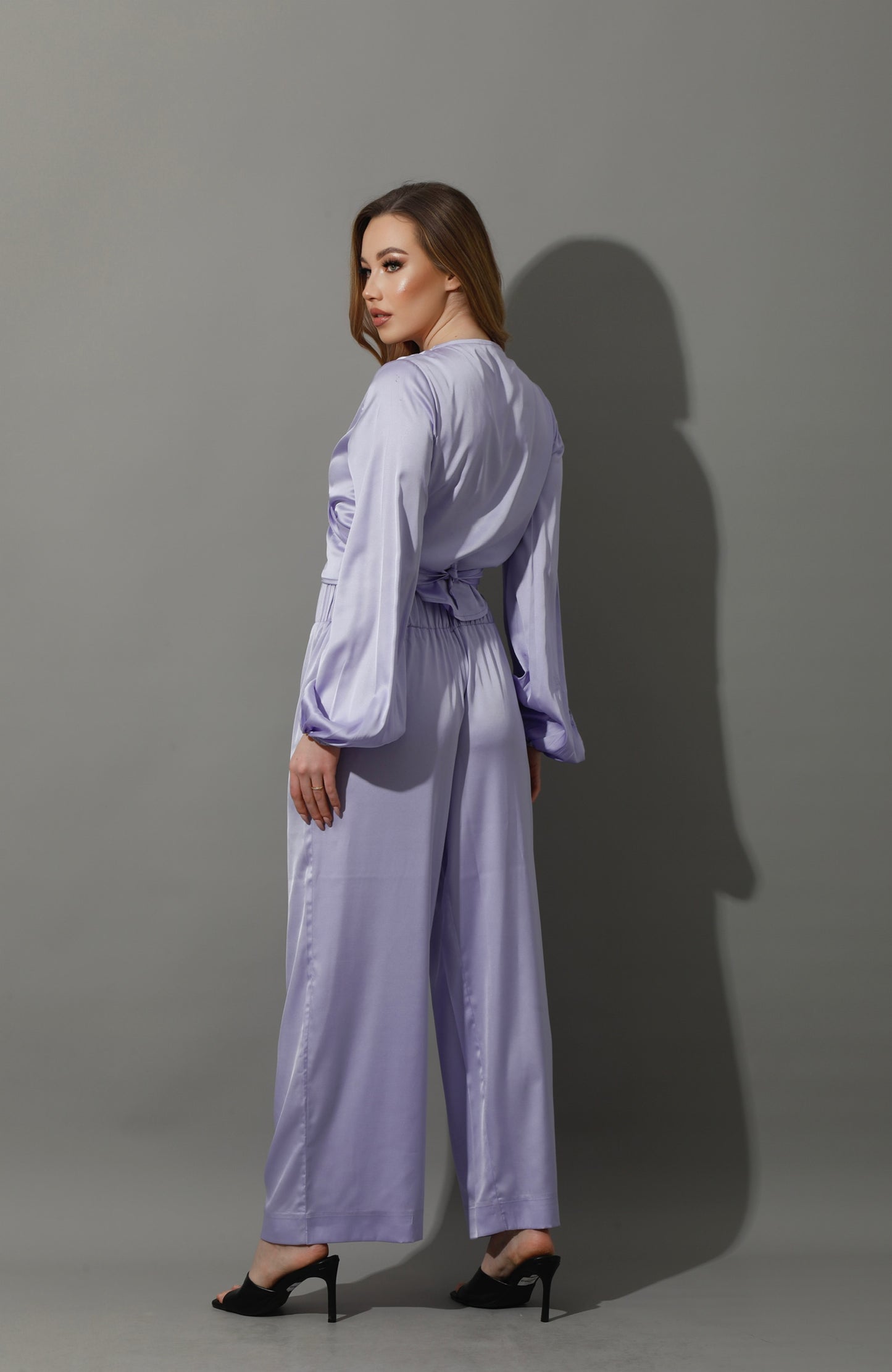 Wrapped Tie Blouse - Lavender Purple