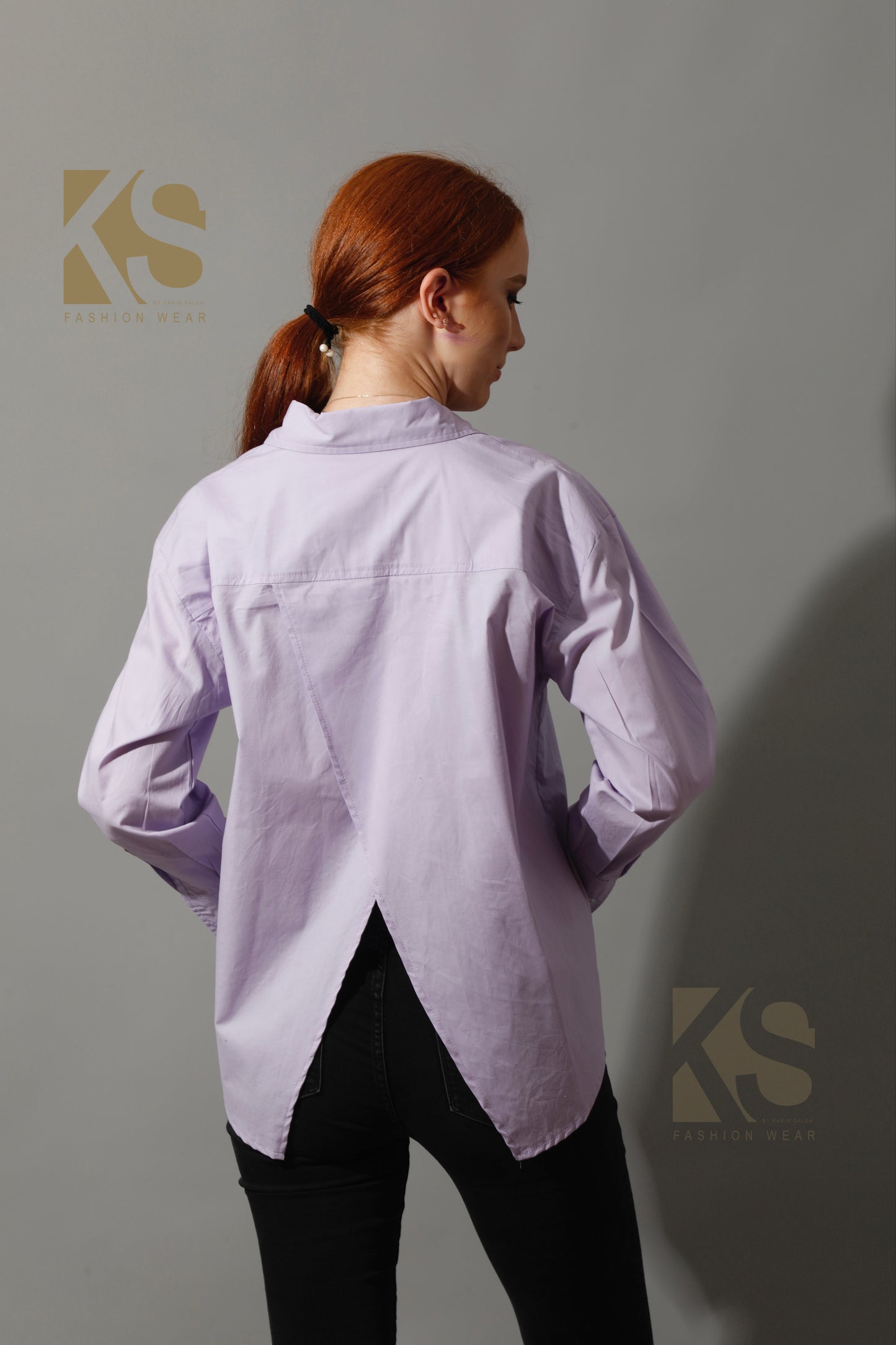 Back Slit Shirt - Lavender