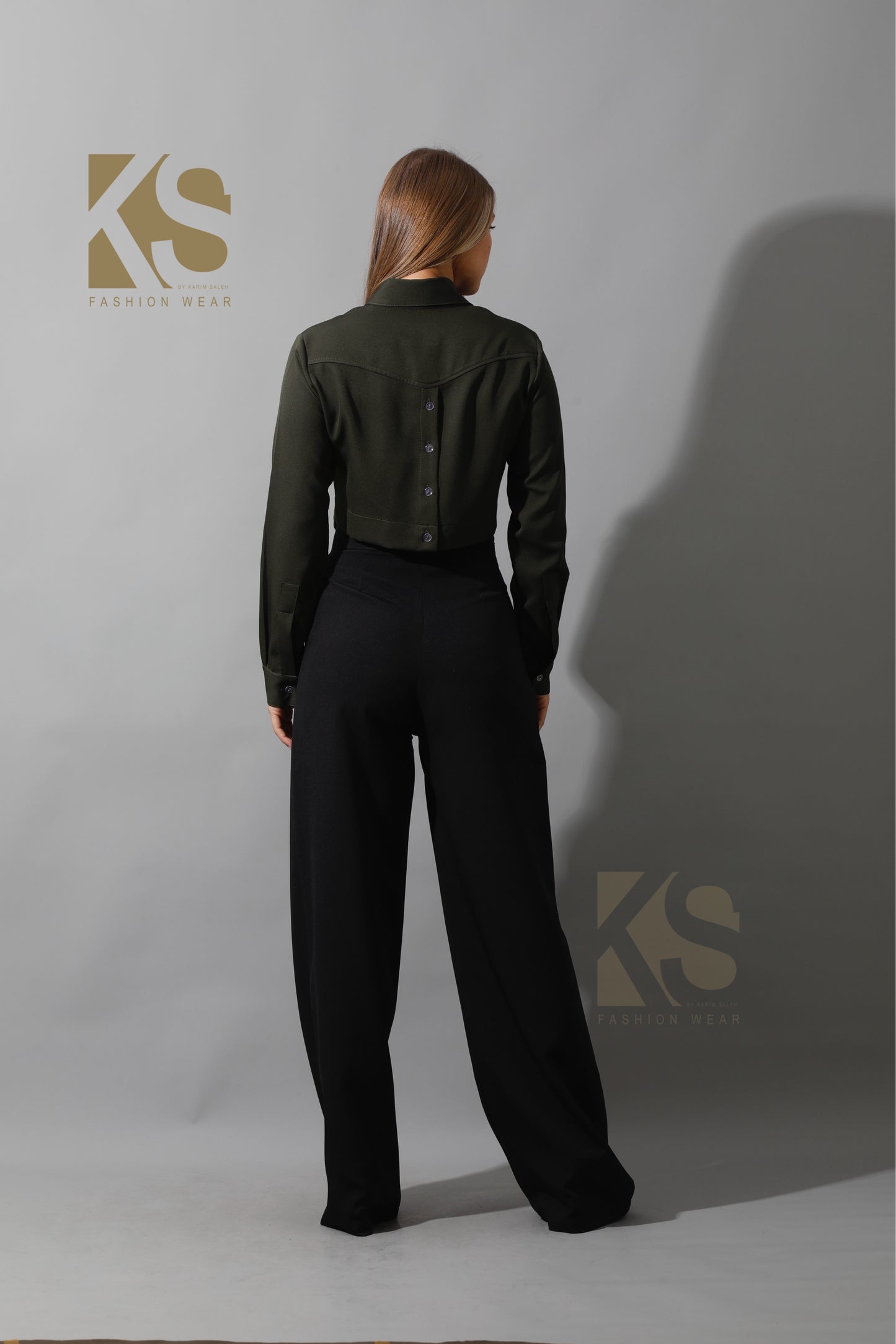 High Waist Wide Leg Trousers - Black