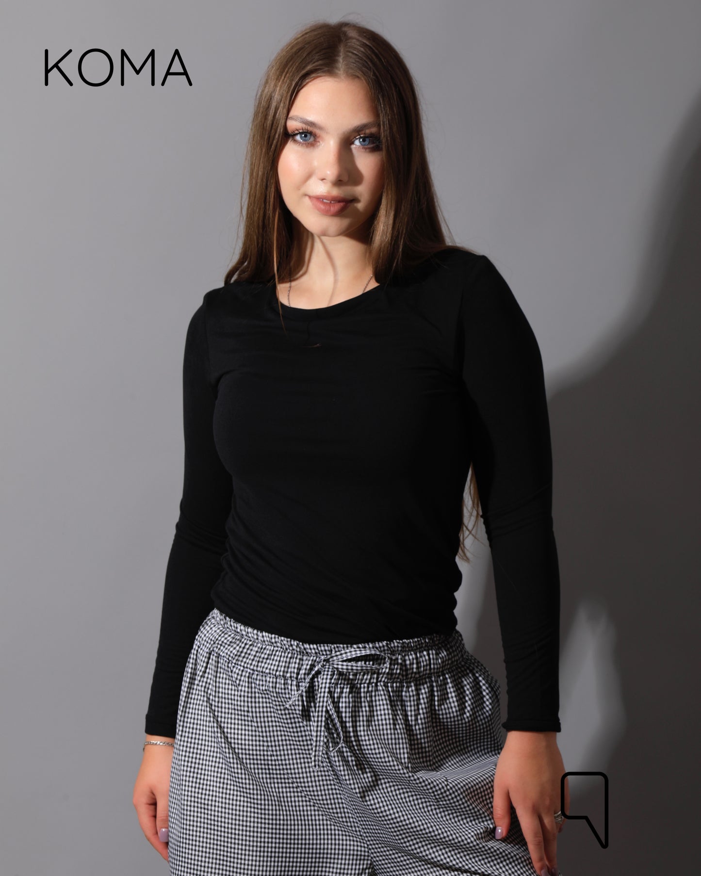 Plaid Straight Leg trousers - Plaid Black