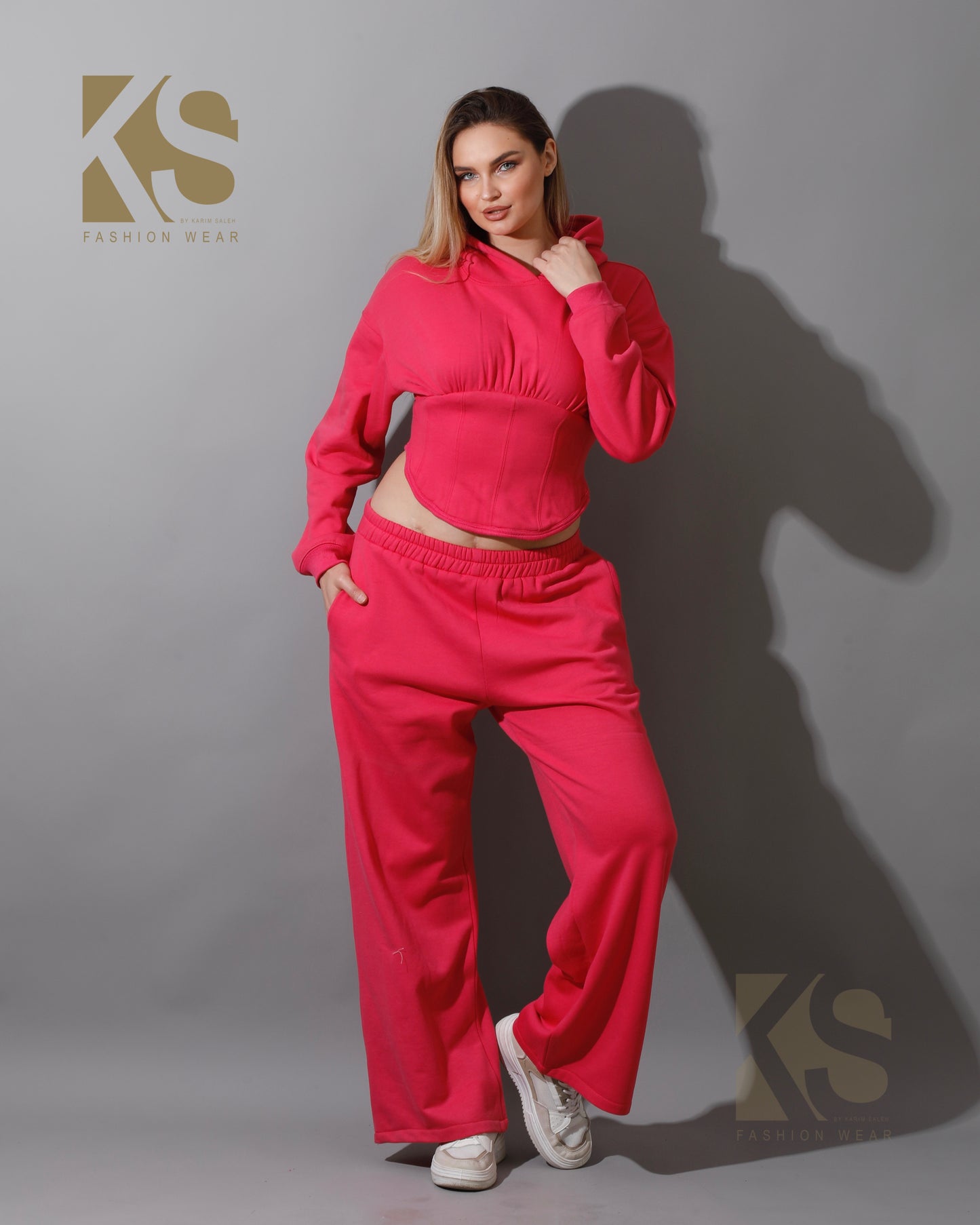 Corset Hoodie & Pants Set - Barbie Pink
