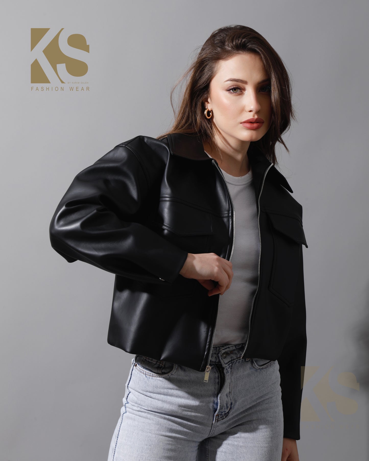 Leather Buckle Jacket - Black