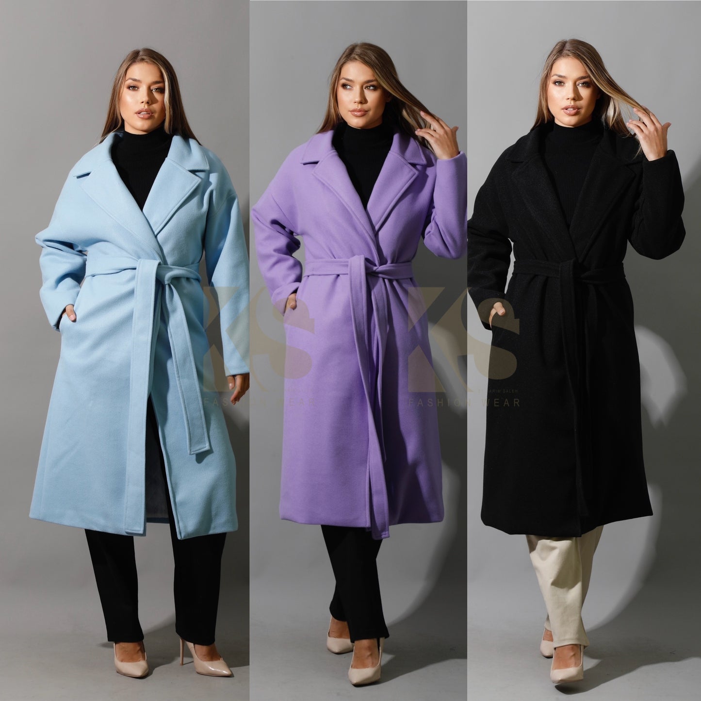 Oversized Wrapped Coat - Black